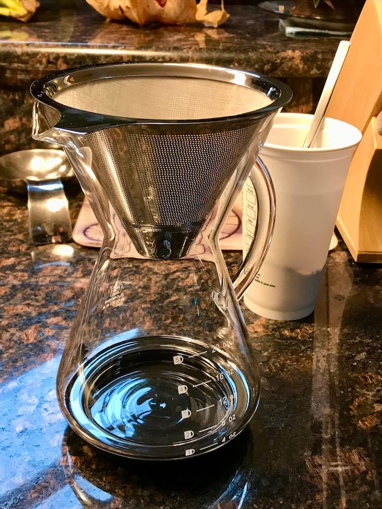 Bean Envy Pour Over Coffee Maker - Glass Dripper with Steel Filter 20 Oz customer photo 1