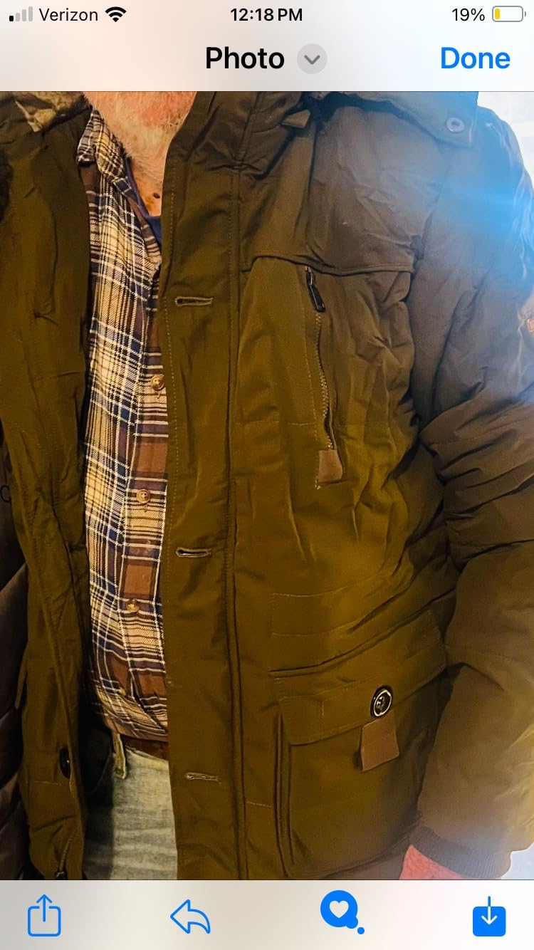 WenVen Men's Hooded Warm Coat Winter Parka Jacket customer photo 1