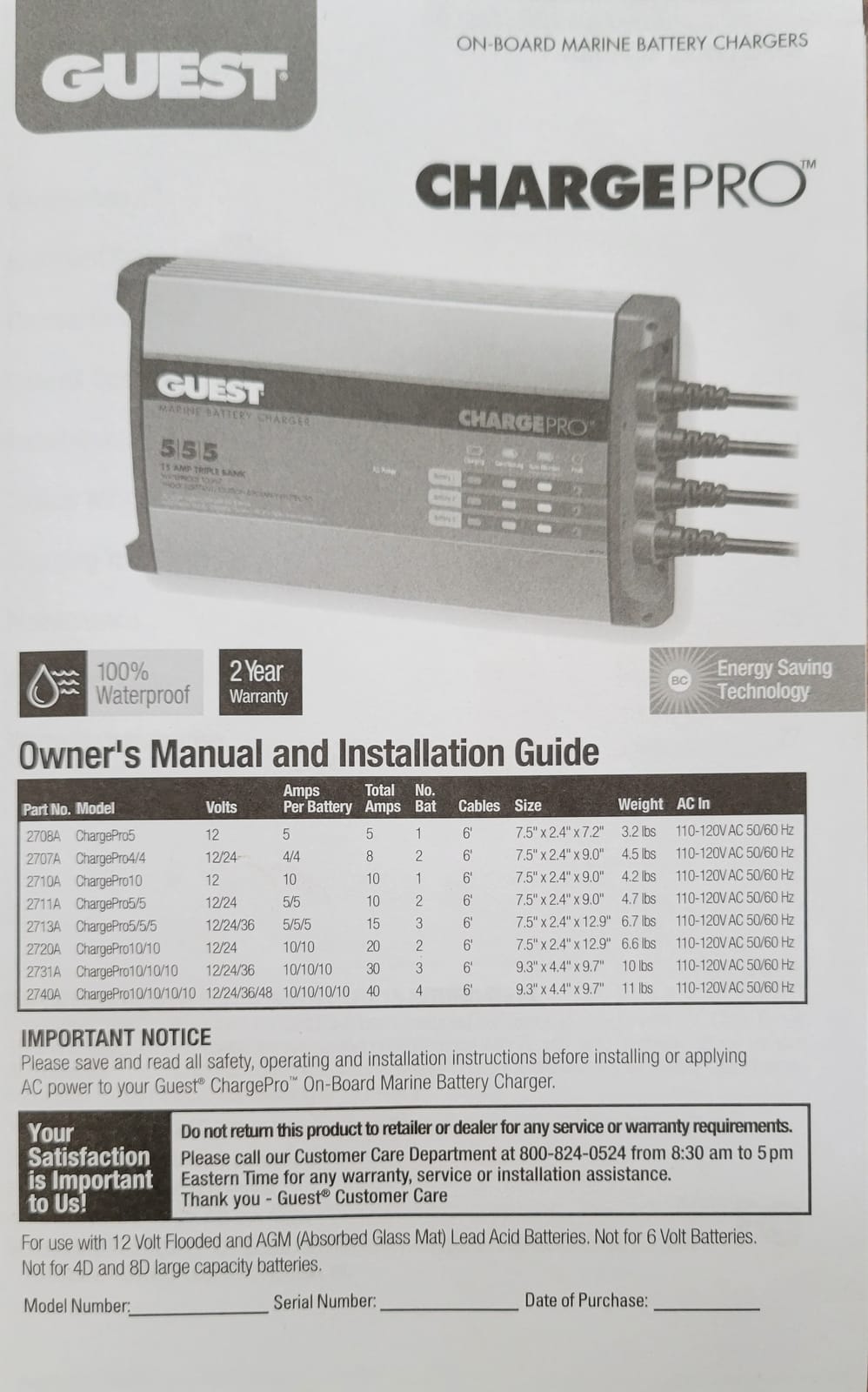 Guest ChargePro 8A 2-Bank Waterproof Onboard Battery Charger customer photo 1
