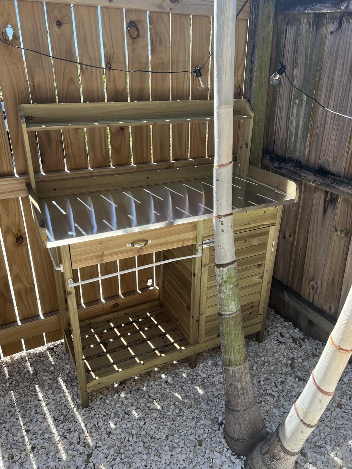 Topeakmart Outdoor Potting Bench with Storage Potting Table,Wood customer photo 1