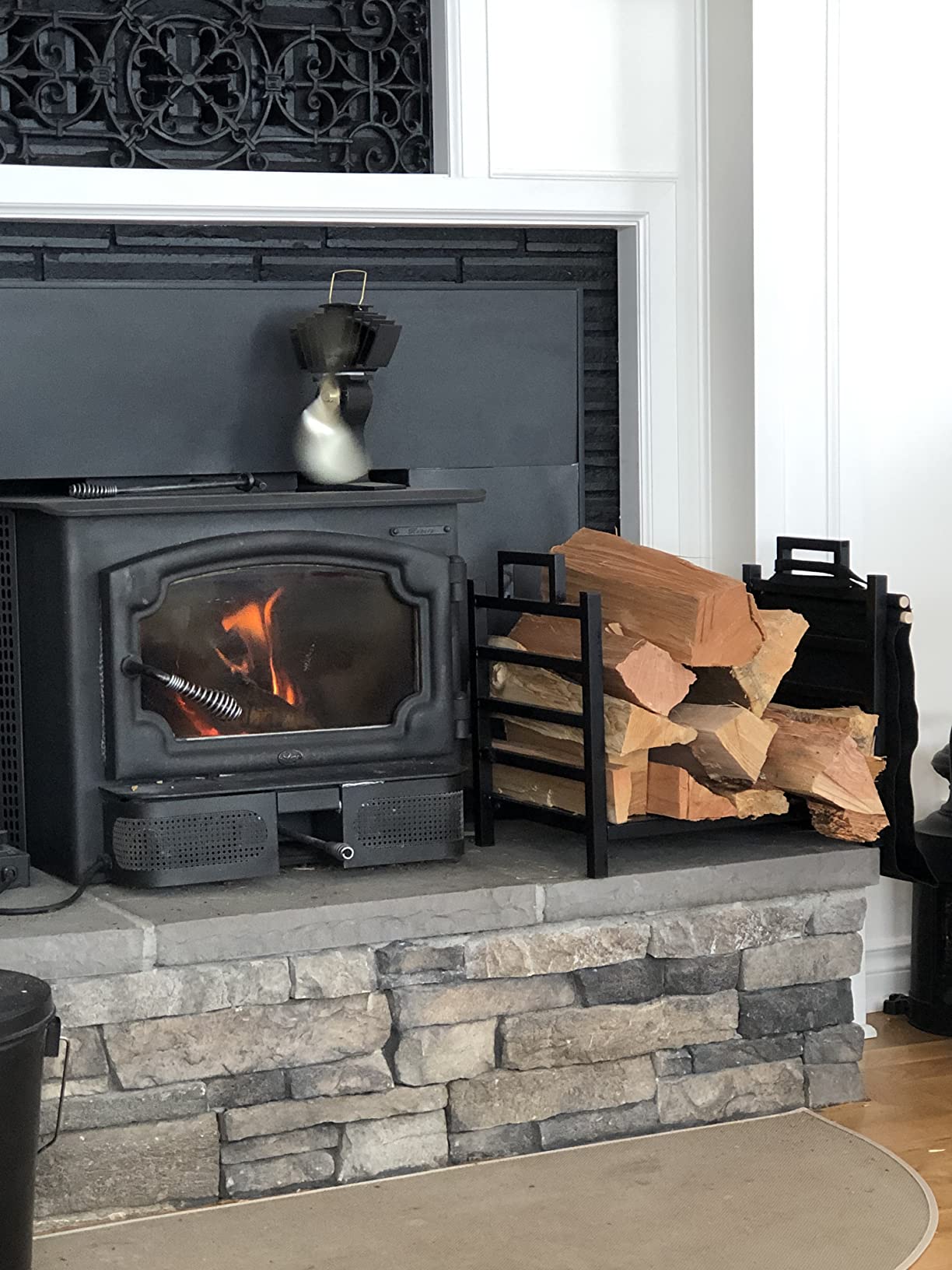 DOEWORKS Indoor Firewood Rack 18 Inch Fireplace Log Holder with Canvas Carrier customer photo 2