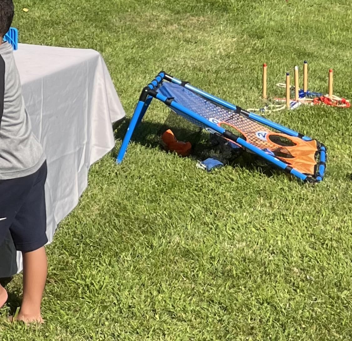 Funsparks Ring Toss Game for Kids & Adults — 16 Rings (8 Rope + 8 Plastic), Wooden Base & Carry Bag — Indoor Outdoor Backyard Lawn Game for Family, Parties, Camping — Ages 4+ Summer Fun Yard Game customer photo 1
