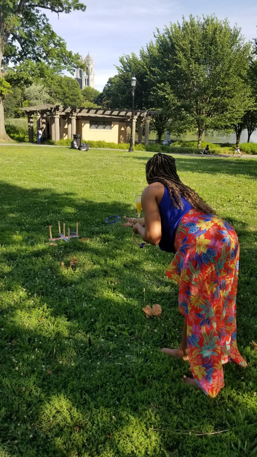 Funsparks Ring Toss Game for Kids & Adults — 16 Rings (8 Rope + 8 Plastic), Wooden Base & Carry Bag — Indoor Outdoor Backyard Lawn Game for Family, Parties, Camping — Ages 4+ Summer Fun Yard Game customer photo 2