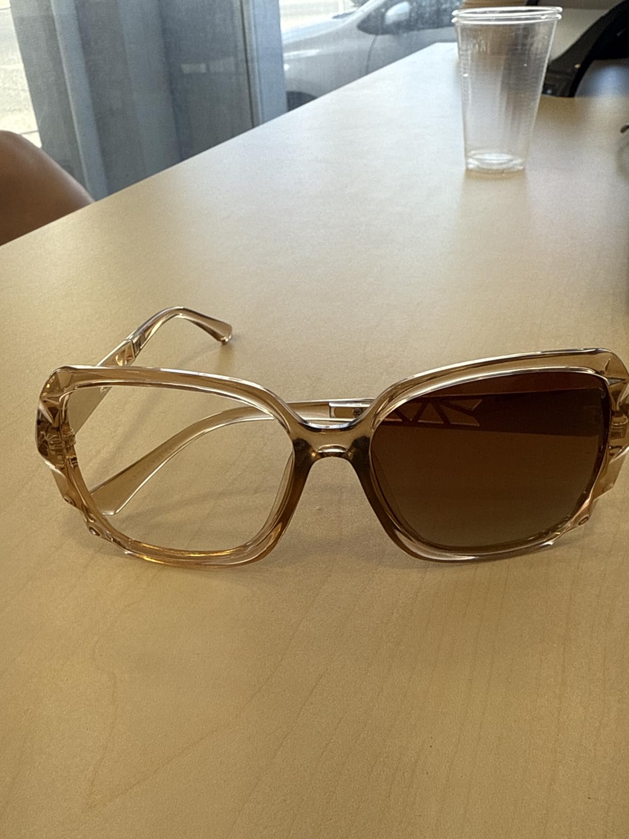 FEISEDY Polarized Women Square Sunglasses Sparkling Composite Shiny Frame B2289 customer photo 2