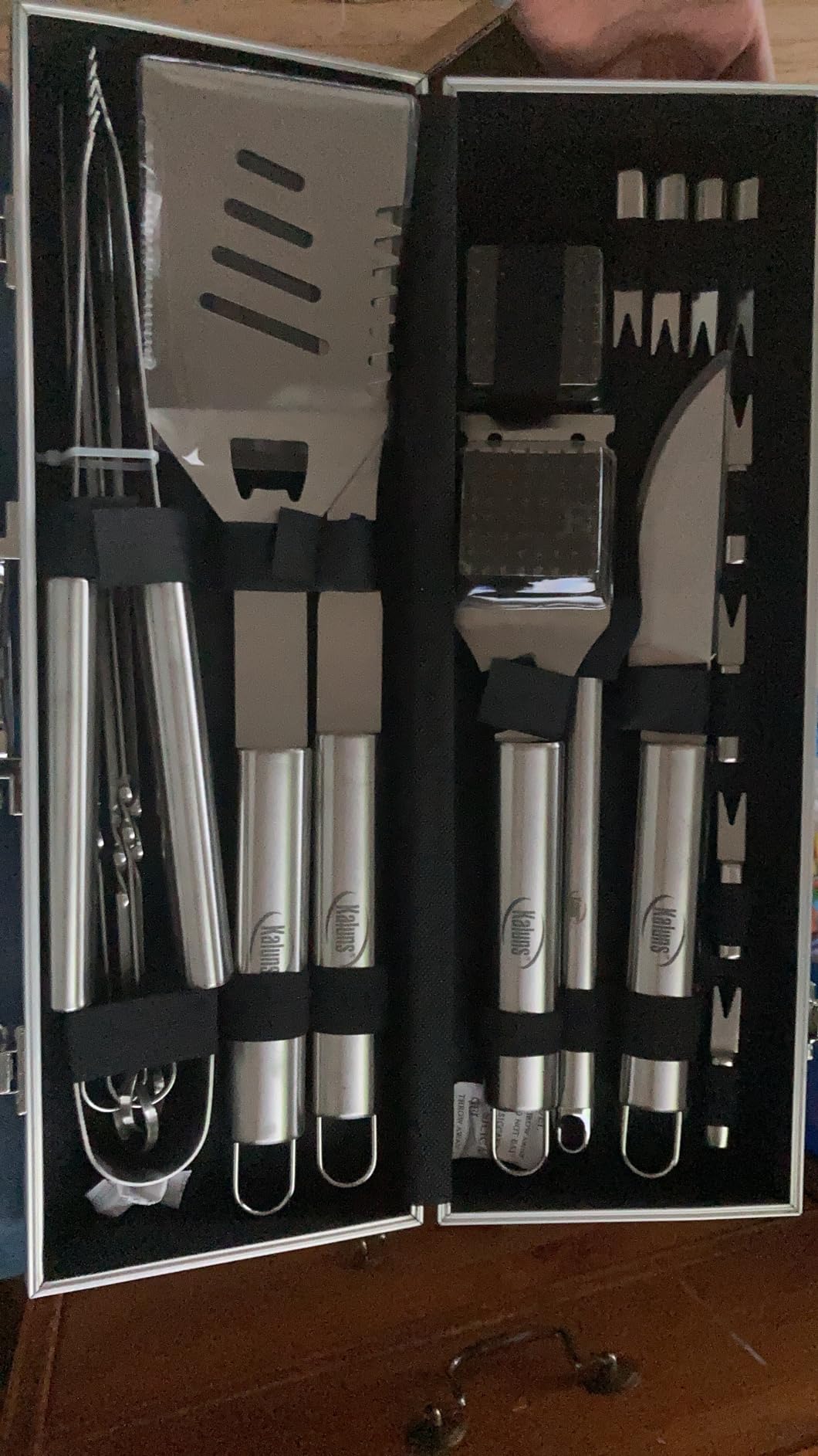 Kaluns Grilling Accessories, Gifts for Men Christmas Grilling Gifts for Dad, Heavy Duty Stainless Steel BBQ Grill Tools Set for Outdoor Grill with Aluminum Case and Apron, Birthday Gifts for Men Dad customer photo 2