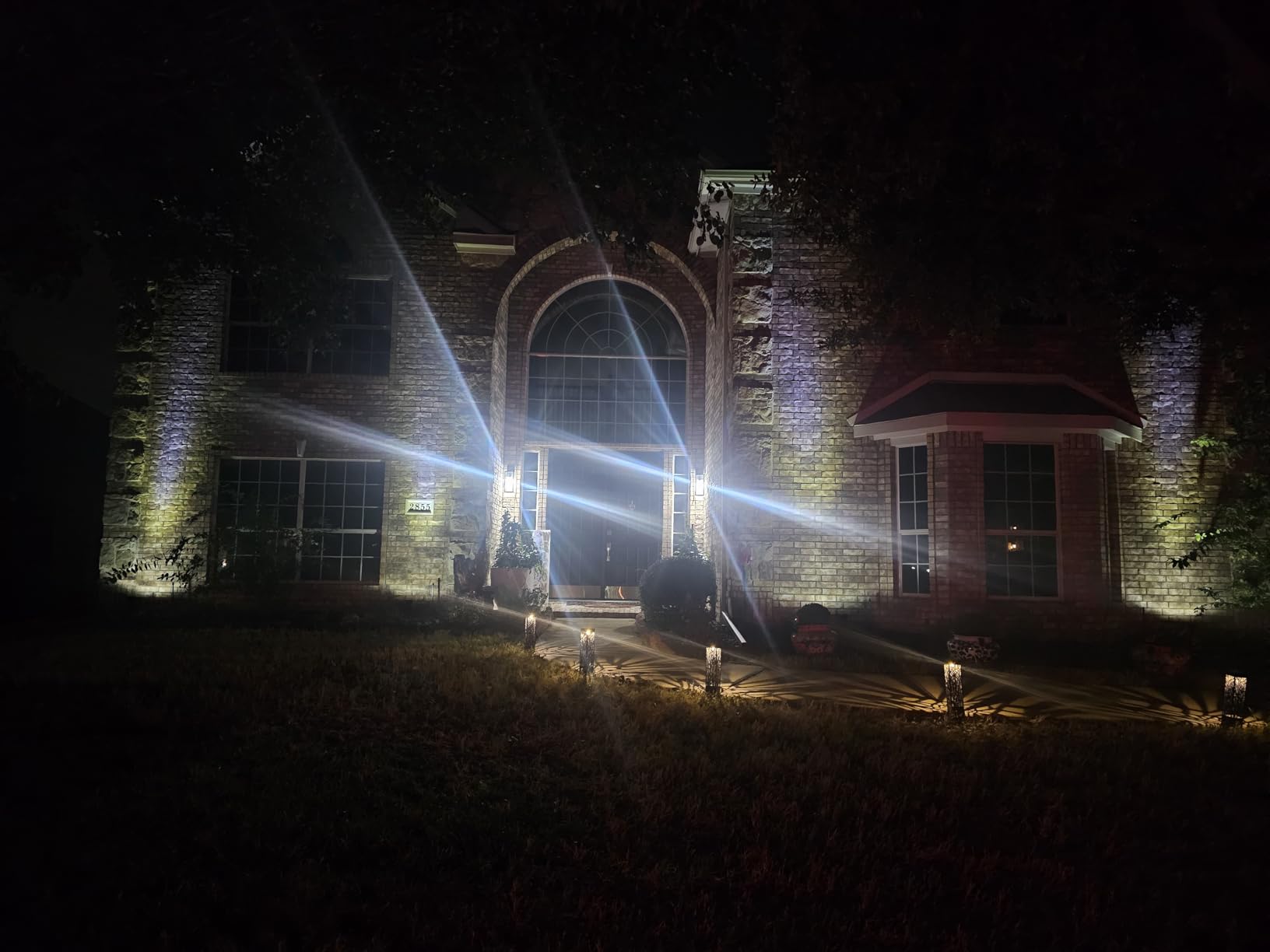 SUNLONG Solar Spot Lights Outdoor Waterproof for Flag Landscape 16.4Ft Wire customer photo 2