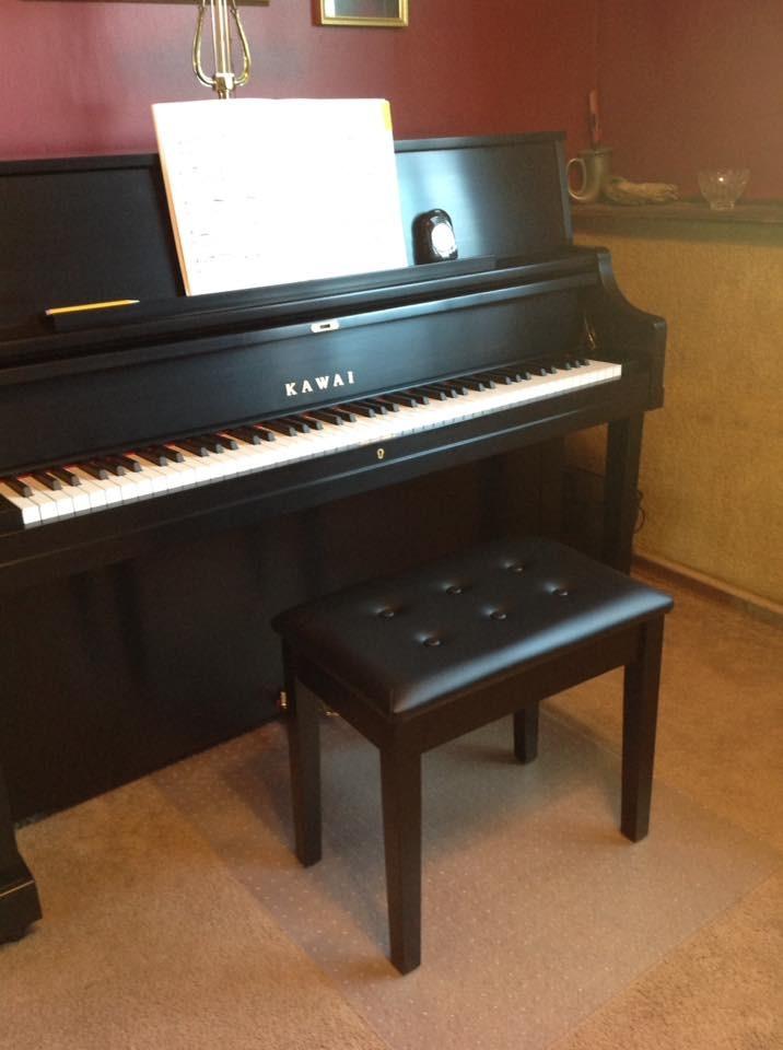 SONGMICS Wooden Piano Bench with Padded Cushion and Storage Compartment customer photo 1