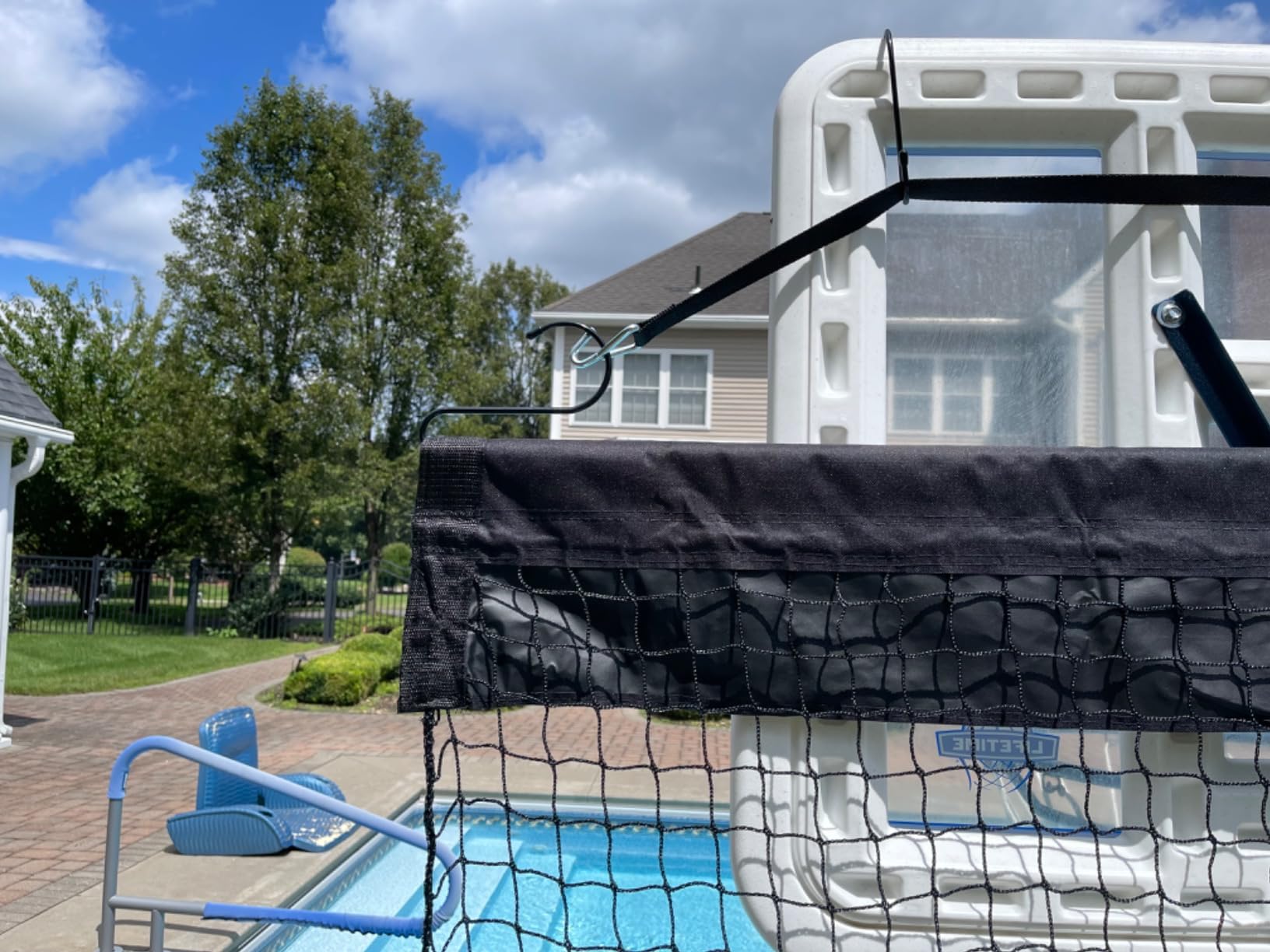 Hathaway Rebounder Basketball Return System for Shooting Practice - Heavy-Duty Polyester Net, Fade-Resistant Outdoor Design, Refillable Anchor Weights for 48-60 Inch Basketball Hoop - Black Finish customer photo 2