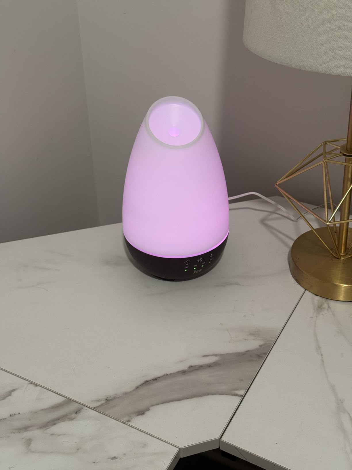 HealthSmart 500ML Essential Oil Diffuser for Large Rooms, Cool Mist Humidifier and Aromatherapy Diffuser, Adjustable Timer, Mist Mode and 7 LED Light Colors, White (Pack of 1) customer photo 1