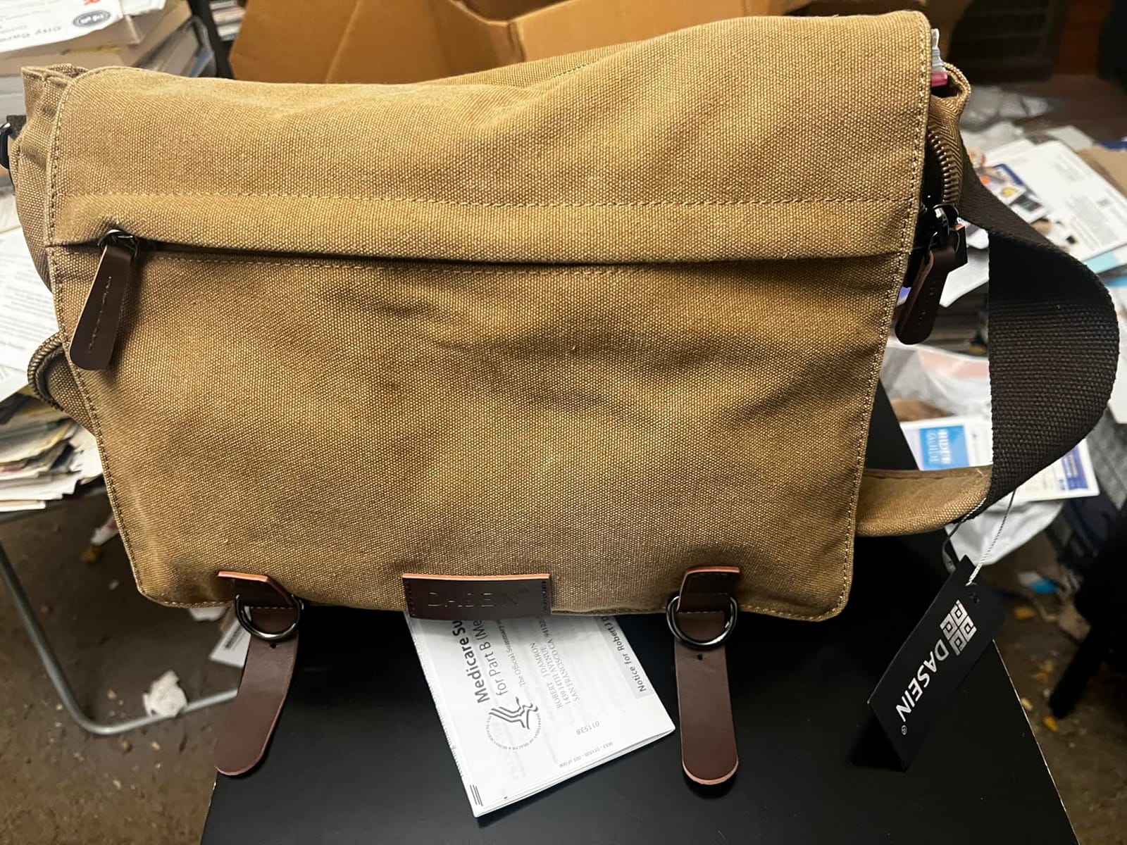 Large Vintage Canvas Messenger Shoulder Bag Travel Crossbody Purse Briefcase Business Bag for 15inch Laptop customer photo 2