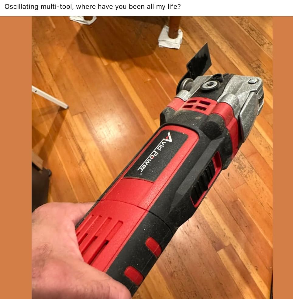 AVID POWER Oscillating Tool, 3.5-Amp Oscillating Multi Tool with 4.5 Degree Oscillation Angle, 6 Variable Speeds and 11 pcs Saw Accessories, Auxiliary Handle customer photo 2