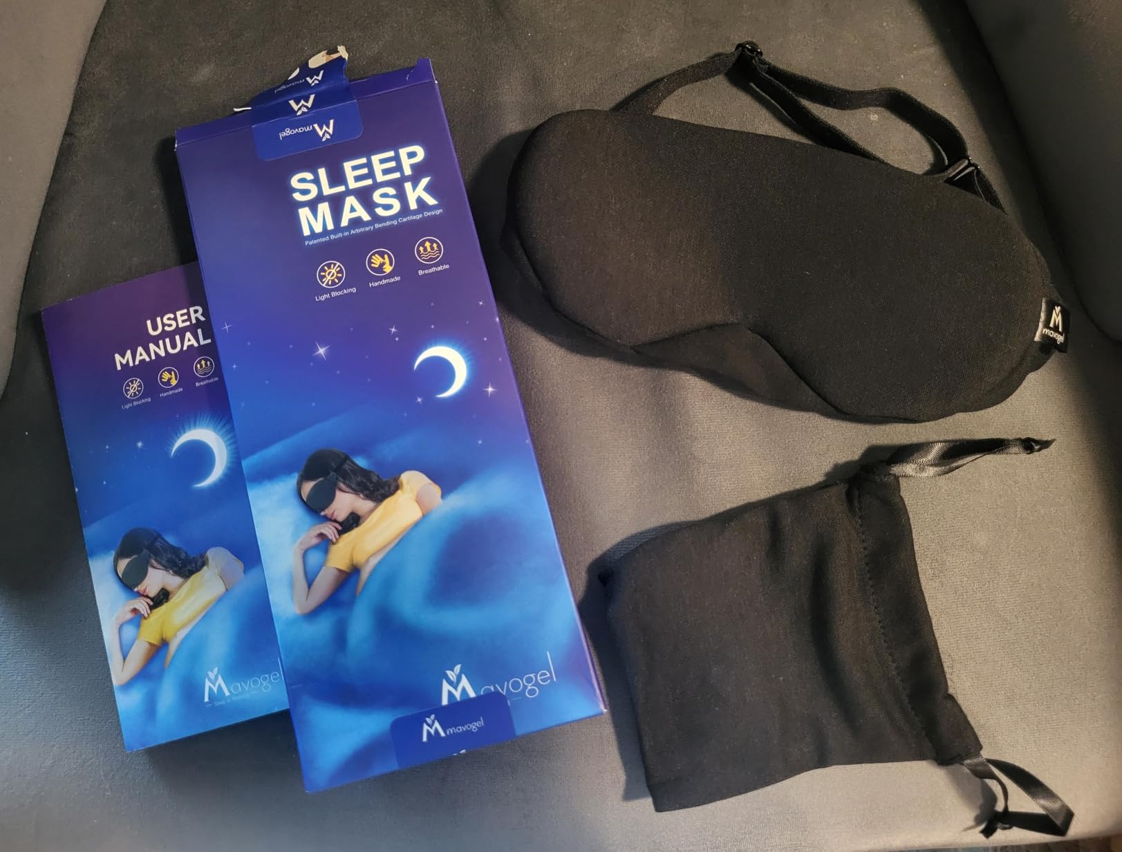 Mavogel Cotton Sleep Eye Mask, Light Blocking with Adjustable Nose Bridge customer photo 1