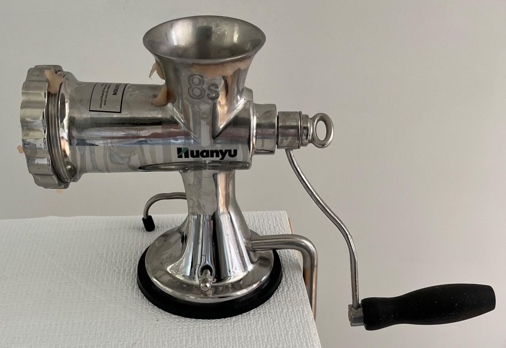 Huanyu Manual Meat Grinder Heavy Duty Stainless Steel Hand Crank Machine customer photo 2
