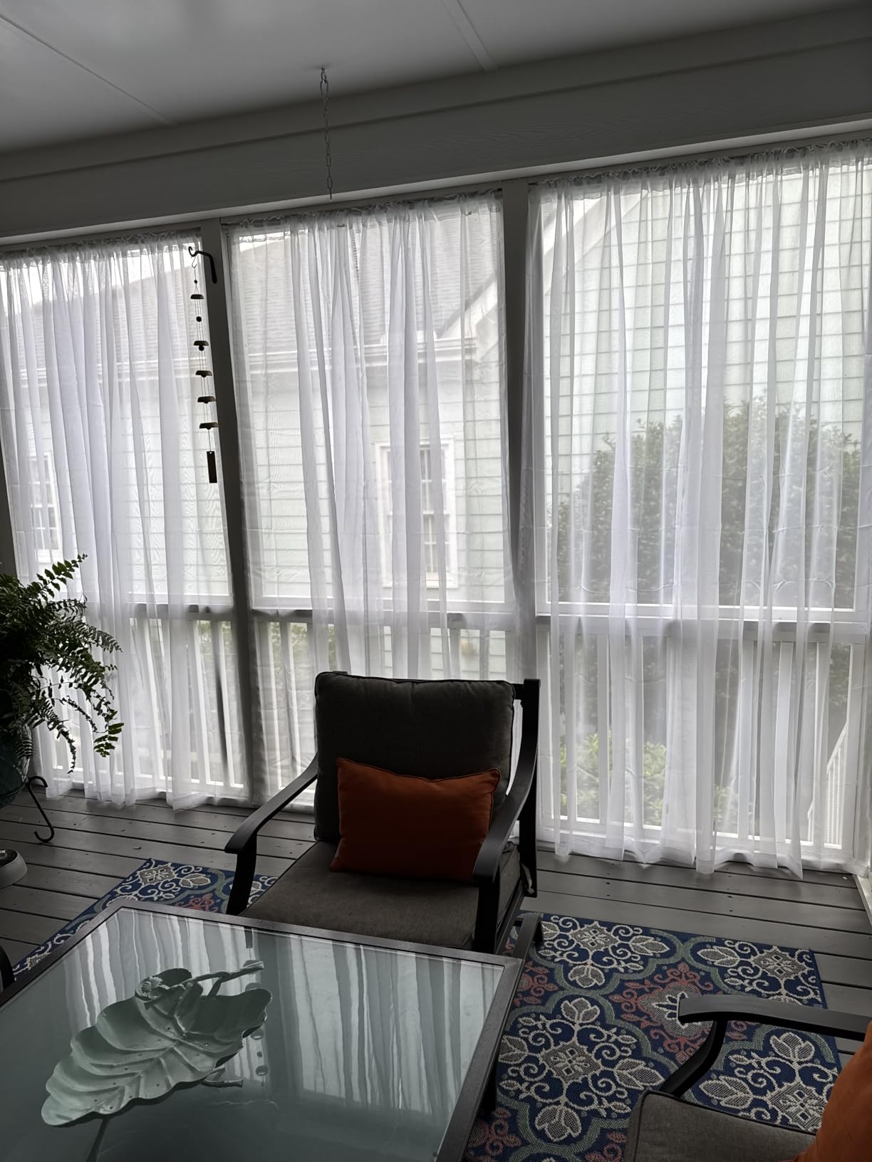 MIULEE 2 Panels White Sheer Curtains for Living Room 54 X 84 Inches customer photo 1