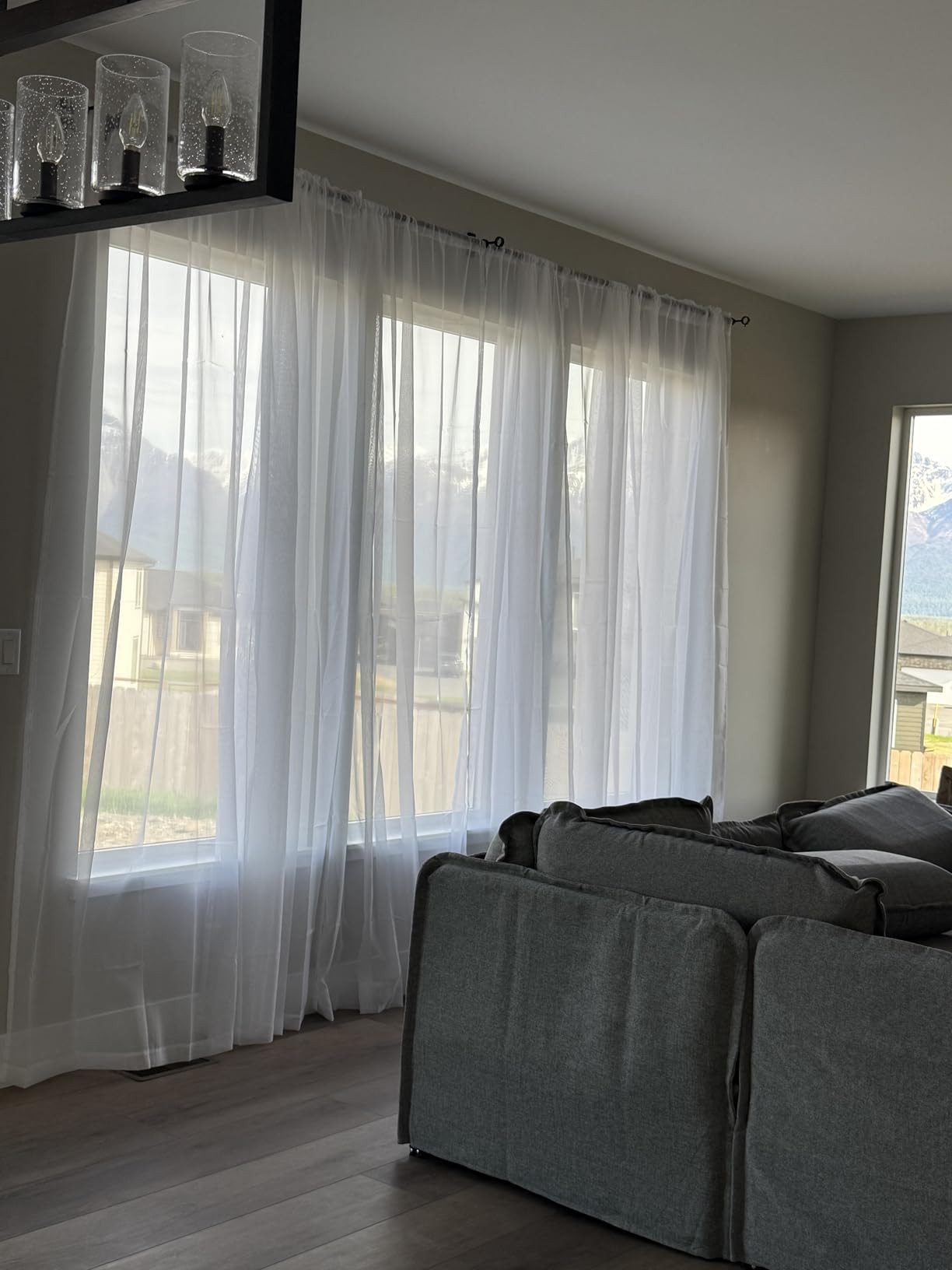 MIULEE 2 Panels White Sheer Curtains for Living Room 54 X 84 Inches customer photo 2