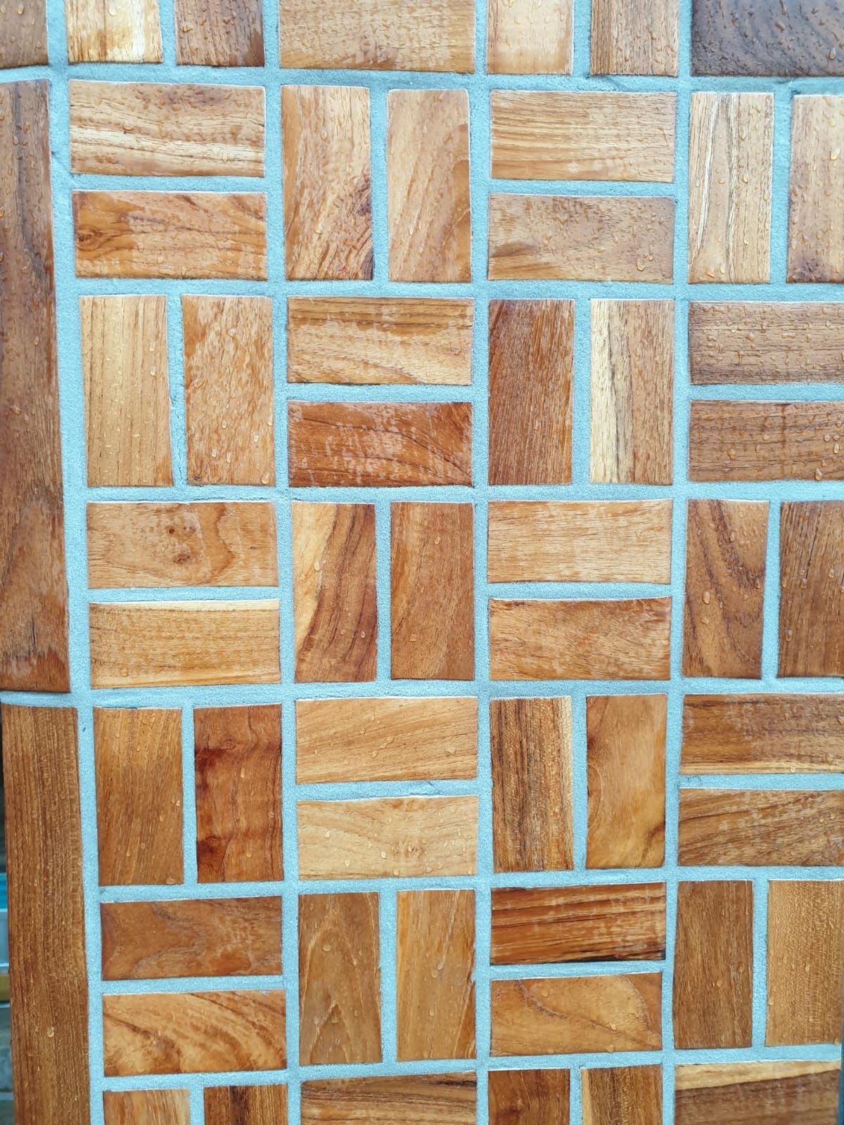 Nordic Style Teak Wood Interlocking Tiles - Wooden Floor Tile Set for Indoor and Outdoor Use - Perfect for Sauna, Patio, Deck, Spa Floors - 10 Square Feet (12