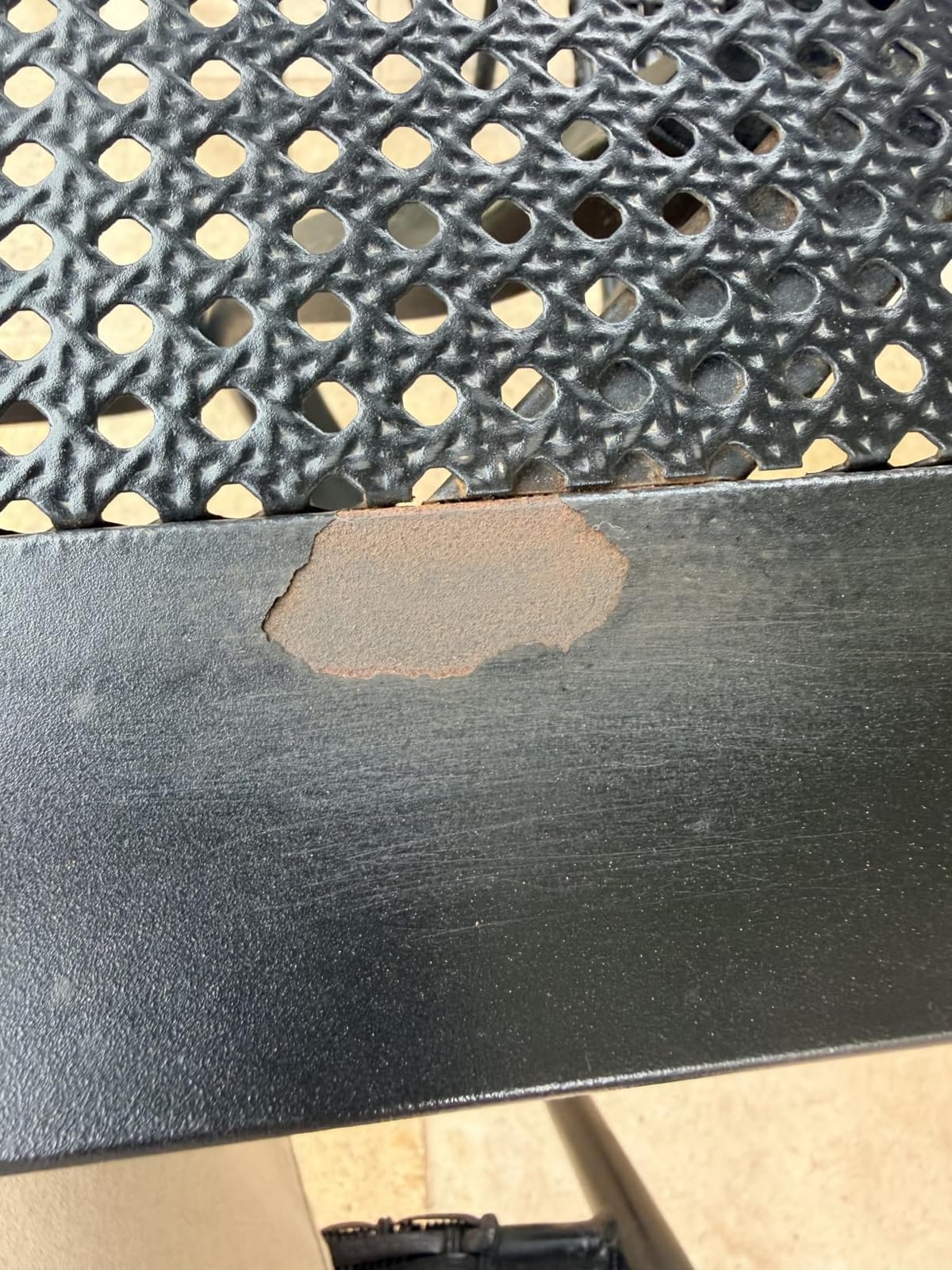 PHI VILLA Patio Table w/Umbrella Hole, Black Metal Dining Table for 4 customer photo 2