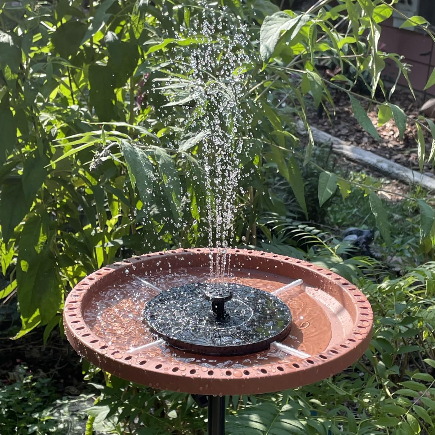 LAWOHO Solar Fountain Pump 1.5W Upgraded Submersible Solar Water Fountain Panel Kit for Bird Bath,Small Pond,Garden and Lawn Solar Water Pump Built-in Filter customer photo 1