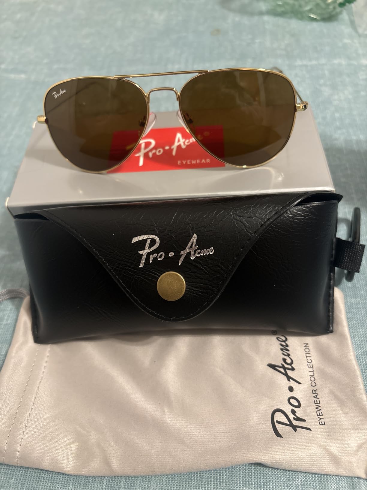 Pro Acme Classic Aviator Sunglasses Glass Lens Metal UV400 for Men Women customer photo 1