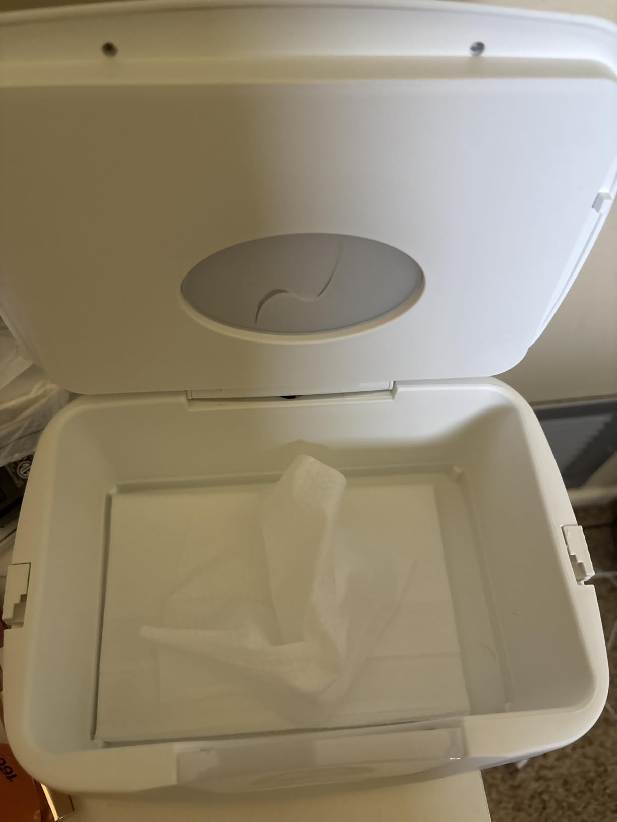 GOGO Pure Wet Wipe Warmer | Dispenser for Baby, Make Up, Adult Care - Auto Off Lights for Nighttime Changes, Dual Heat for Comfort, Top Heating, Moisture Lock Silicone and Large Capacity- Amazon only customer photo 2