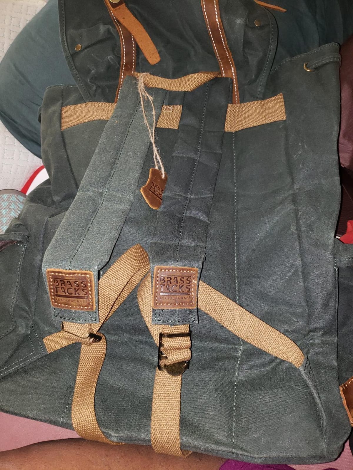 Heavy-Duty Waxed Canvas Rucksack Backpack customer photo 1