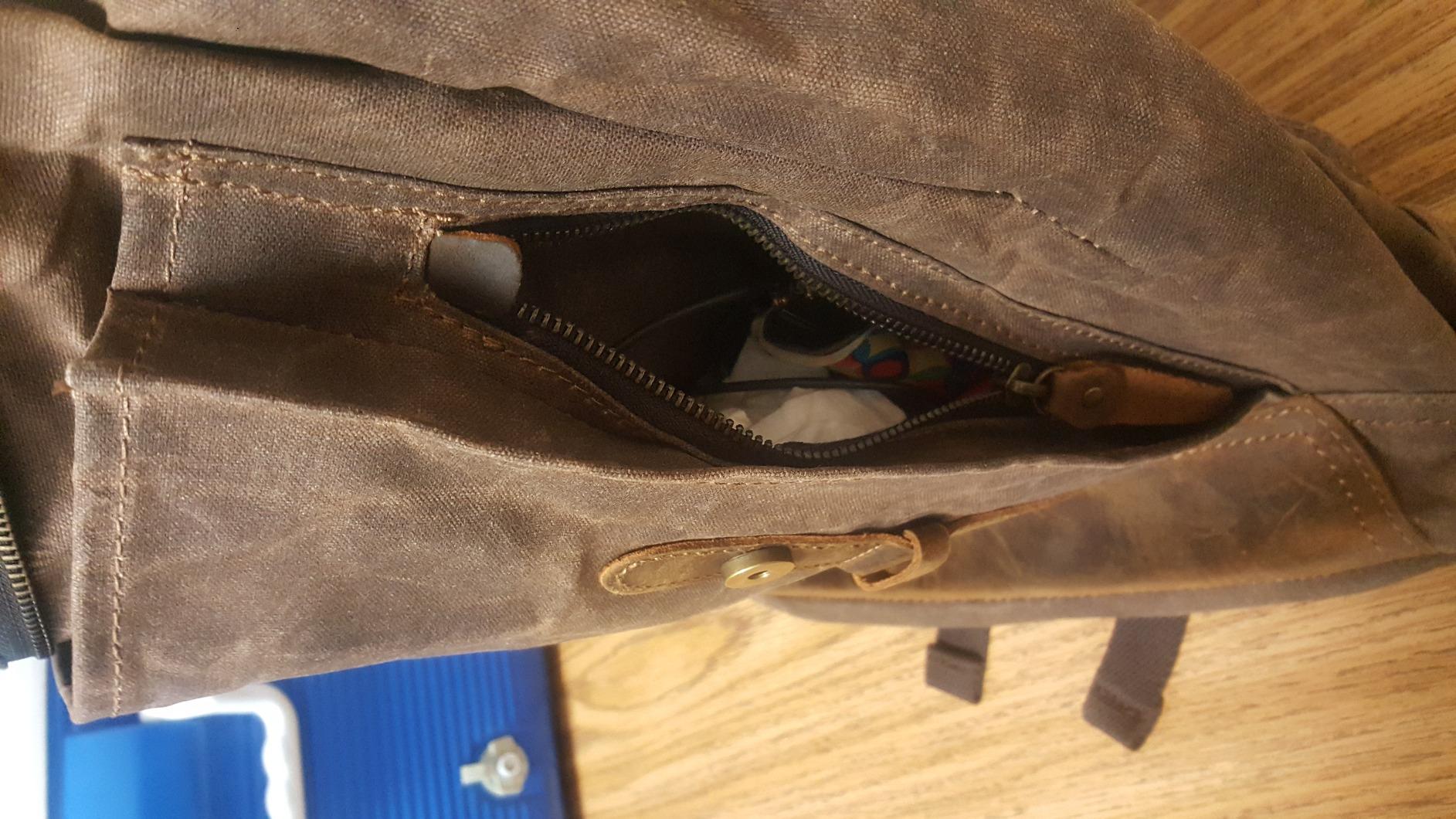 Heavy-Duty Waxed Canvas Rucksack Backpack customer photo 2