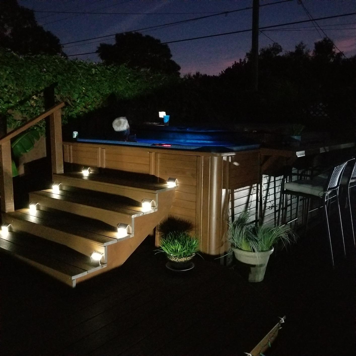 JSOT Solar Deck Lights Perfect for Fence, Step, Stair Decor-Cool White-12P customer photo 2
