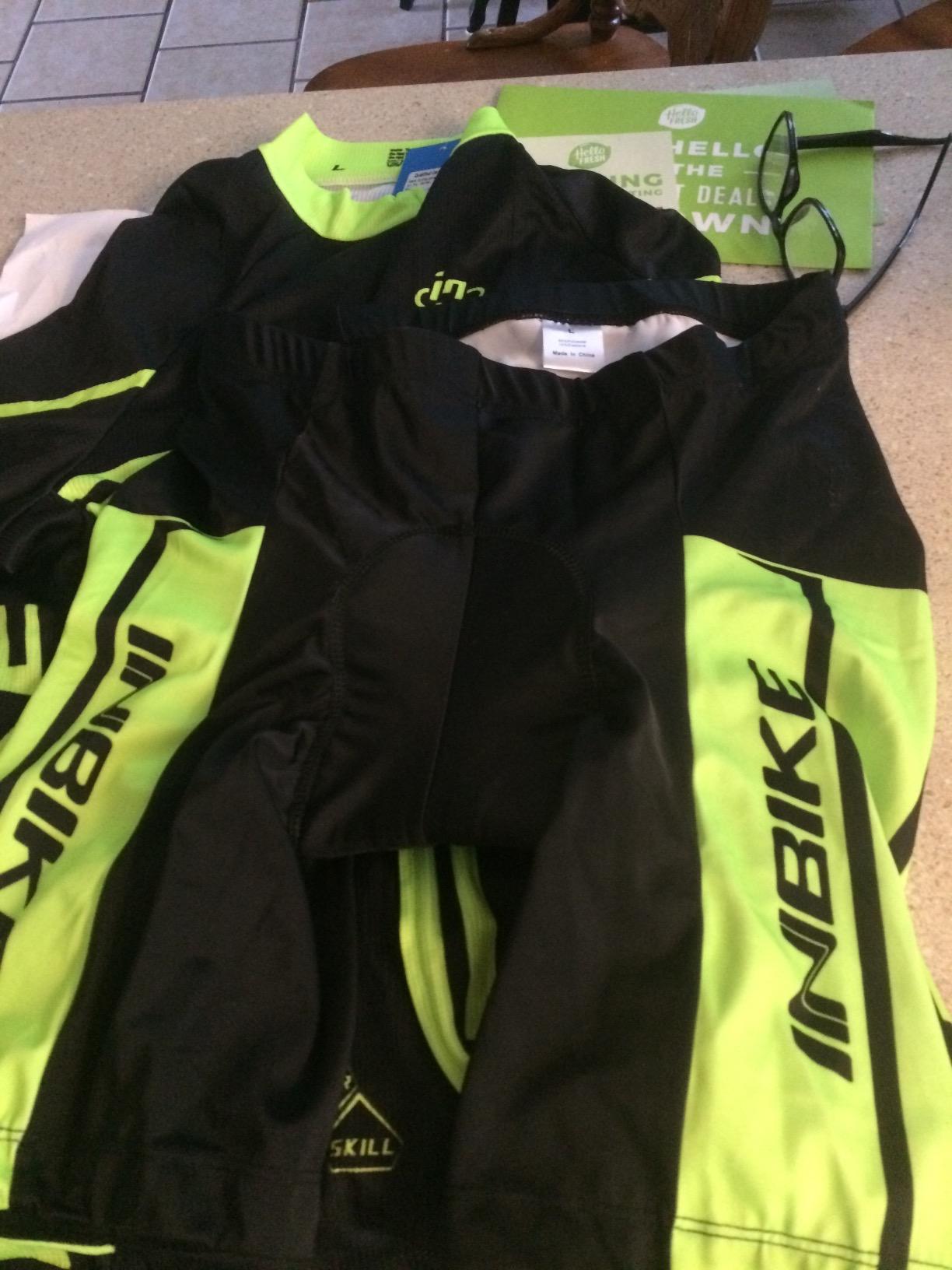 INBIKE Cycling Jersey Mens Set Reflective Breathable Biking Outfit Quick-Dry Bib Bicycle Jersey with 3D Padded Shorts customer photo 2