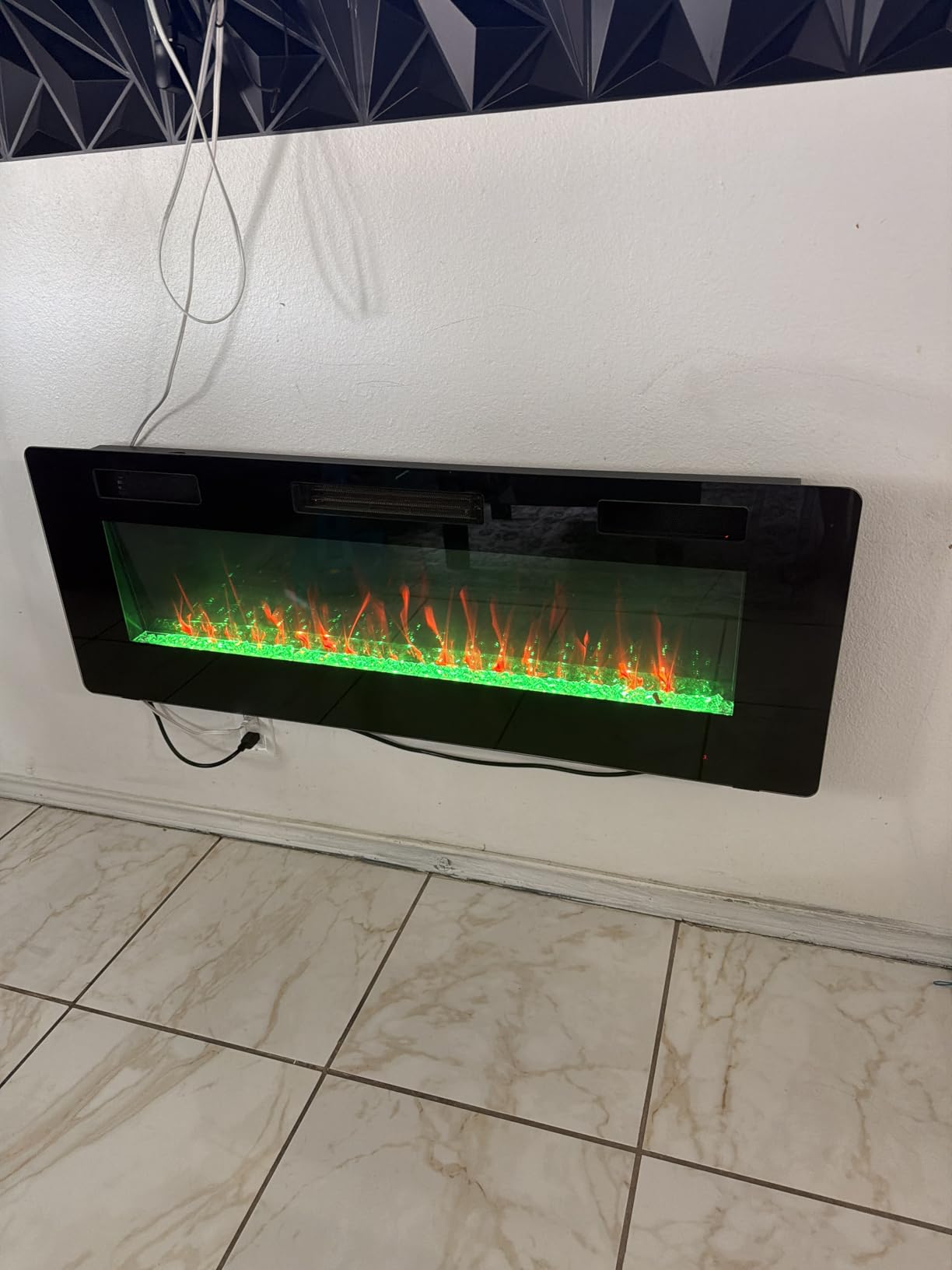 60 inch Electric Fireplace Recessed and Wall Mounted Insert customer photo 2