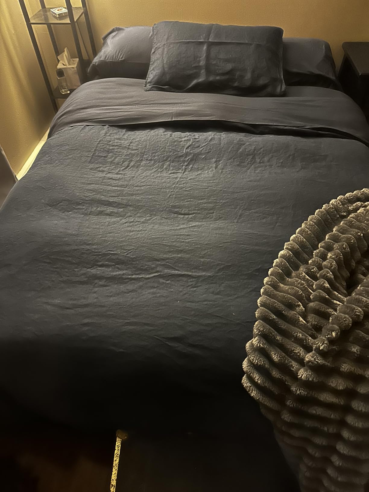 DAPU 100% French Linen Duvet Cover 3Pcs Set, 170GSM Linen Bedding, Queen customer photo 2