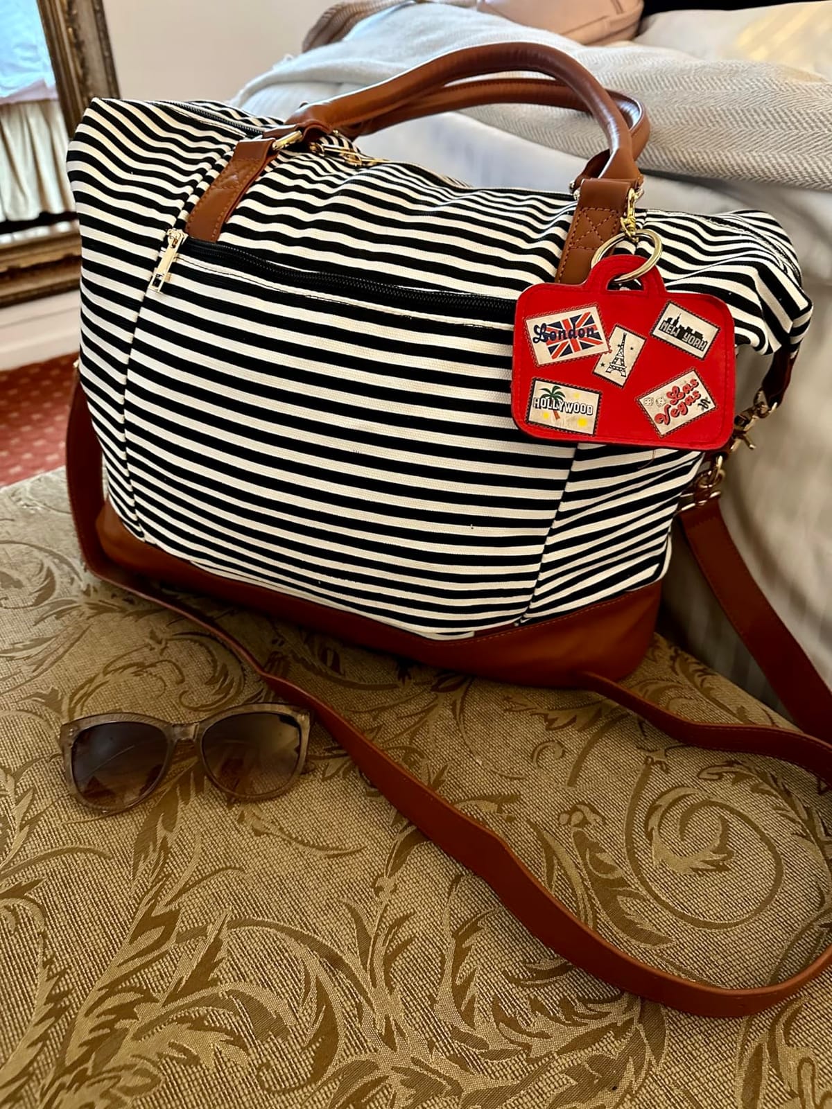 Bluboon Travel Tote Bags with Zipper Ladies Canvas Bag Weekender Overnight Bag for Women Carry on Duffel Bag Trolley Sleeve customer photo 2