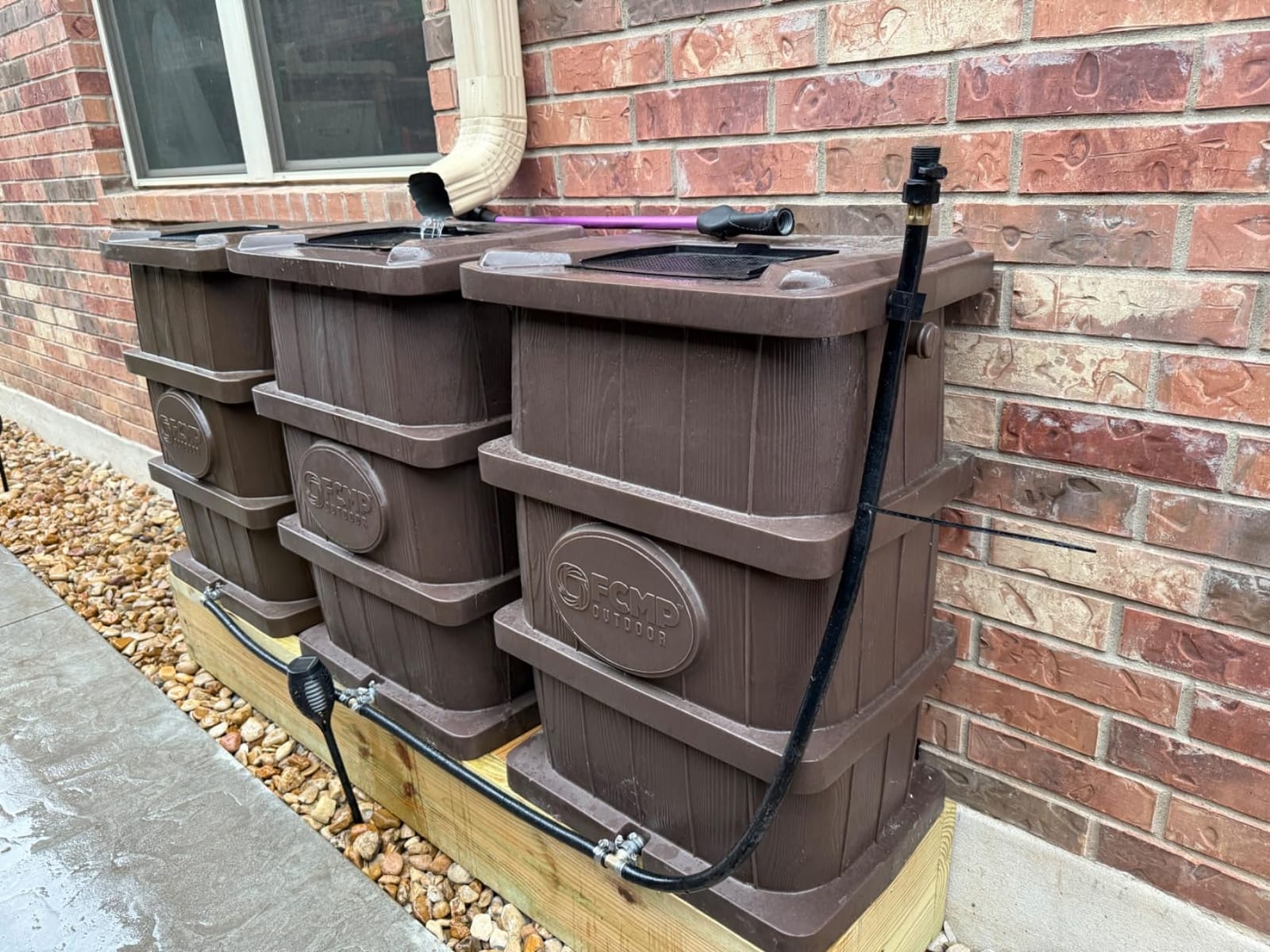 FCMP Outdoor Slim Line Design Rain Barrel, 45 Gallon, Brown customer photo 1