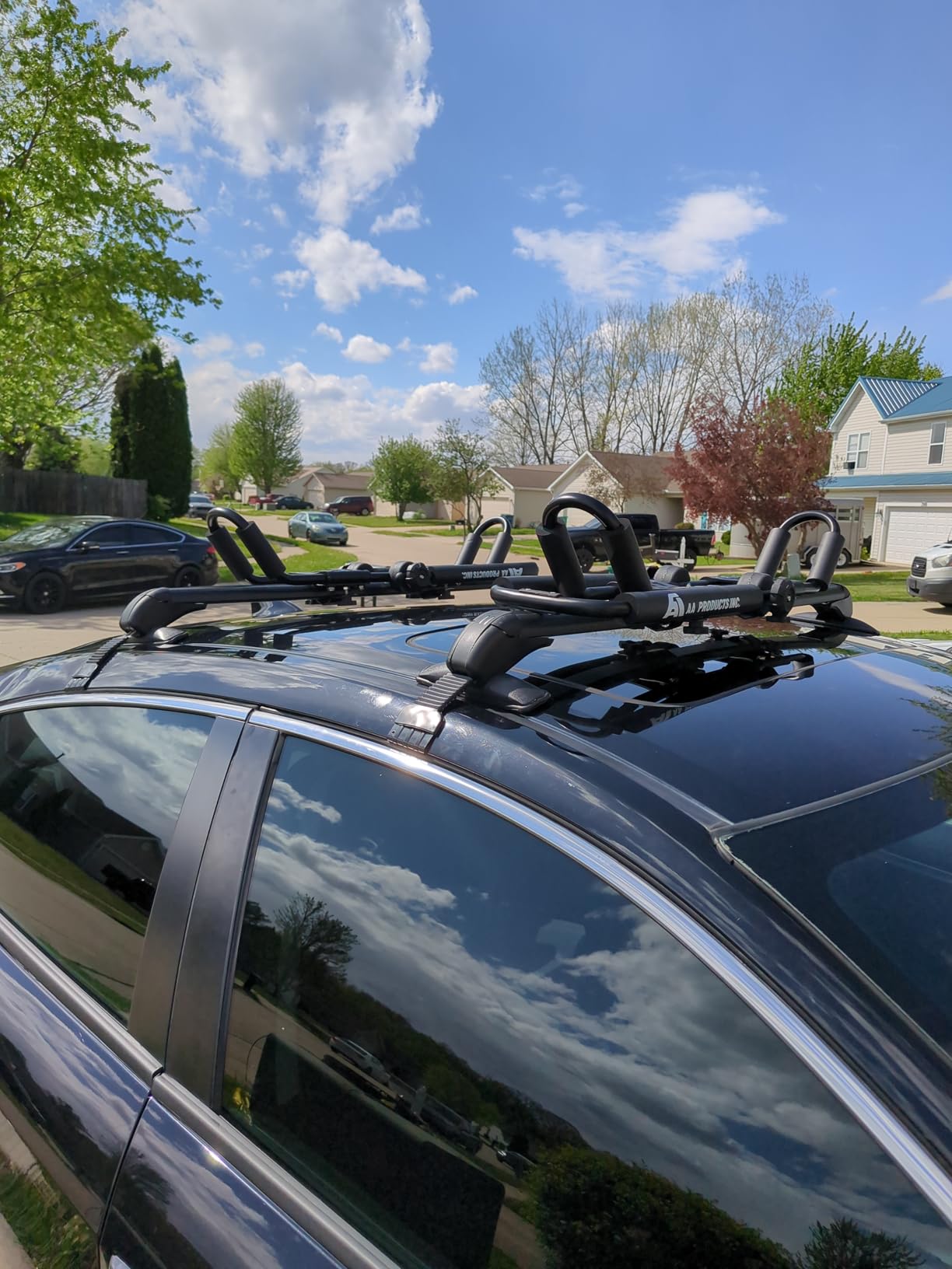 2 Pair J-Bar Rack Roof Top Mount with 16 Ft Ratchet Lashing Straps, Folding Carrier for Your Canoe, SUP and Kayaks on SUV Car Truck customer photo 2