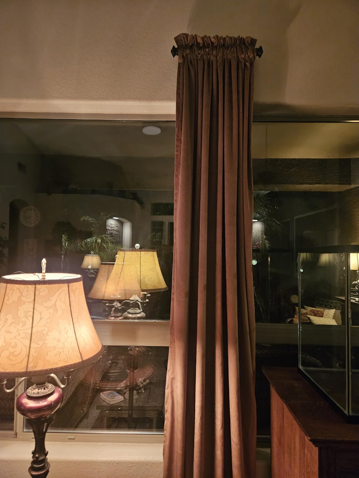 Lazzzy Blackout Dark Slate Velvet Curtains Rod Pocket 52×84 Inch 2 Panels customer photo 2