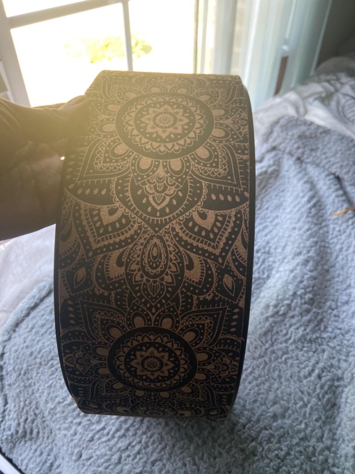 YOGA DESIGN LAB | THE YOGA WHEEL | Eco Printed, Extra Strength, Padded, Dharma Exercise Wheel | Designed in Bali | Enhance Your Postures and Stretch Deeper (Mandala Black,) customer photo 1