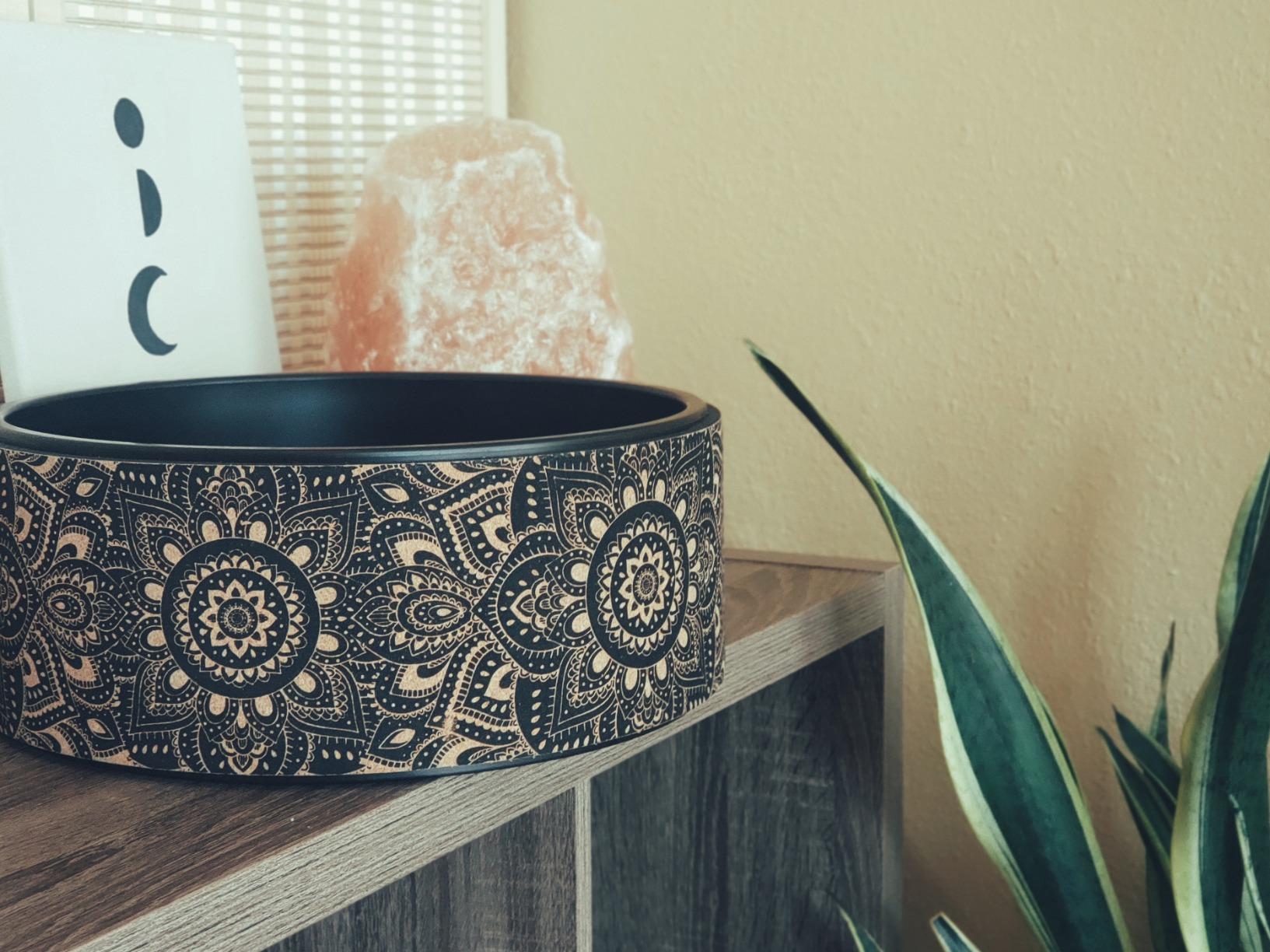 YOGA DESIGN LAB | THE YOGA WHEEL | Eco Printed, Extra Strength, Padded, Dharma Exercise Wheel | Designed in Bali | Enhance Your Postures and Stretch Deeper (Mandala Black,) customer photo 2