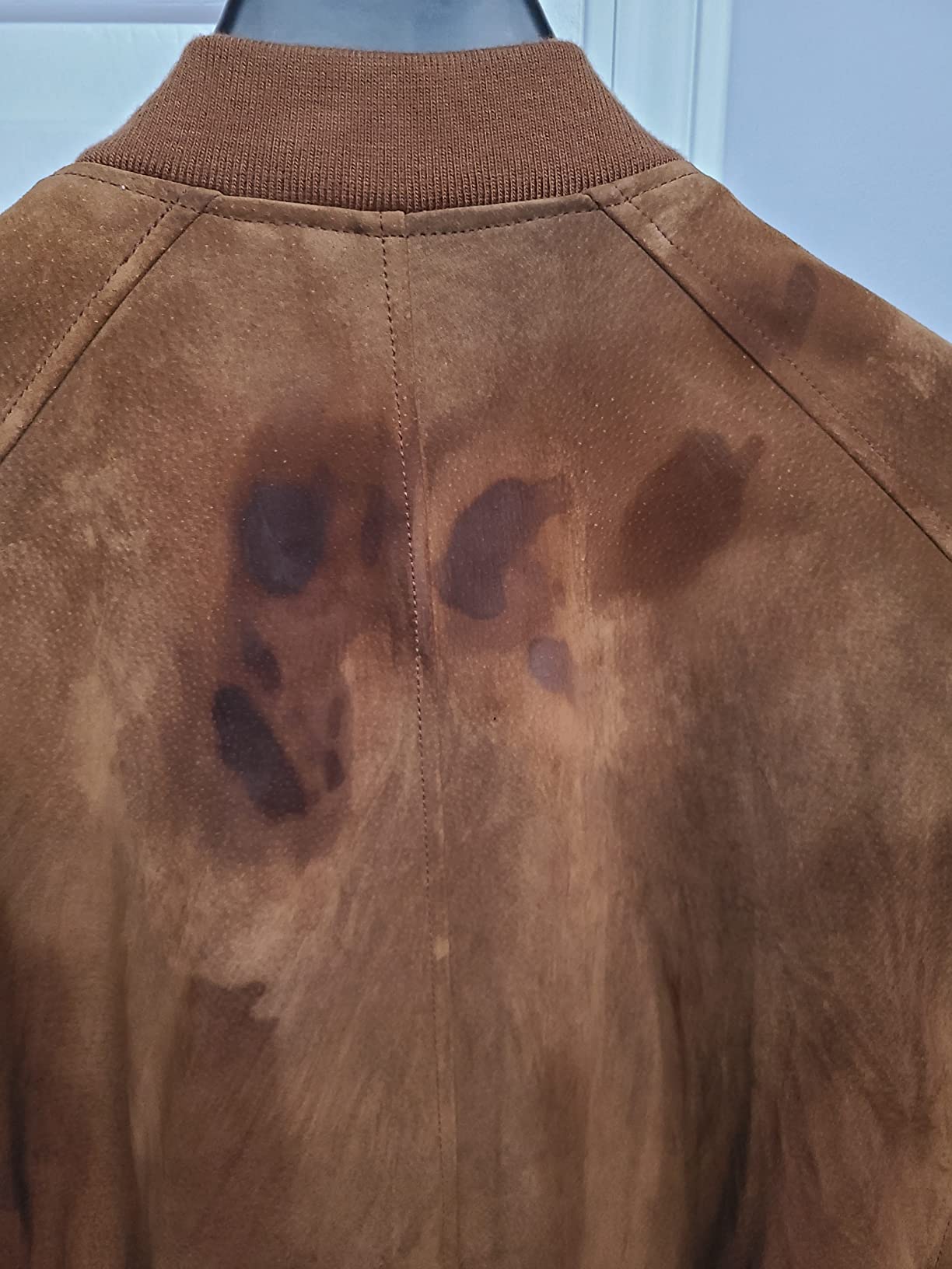 FLAVOR Men's Leather Baseball Jacket Vintage Suede Pigskin customer photo 1