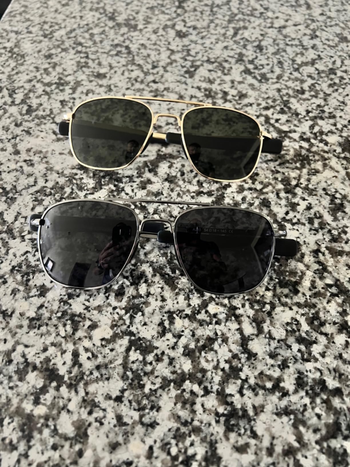 SUNGAIT Men's Military Style Polarized Pilot Aviator Sunglasses Bayonet Temples customer photo 1