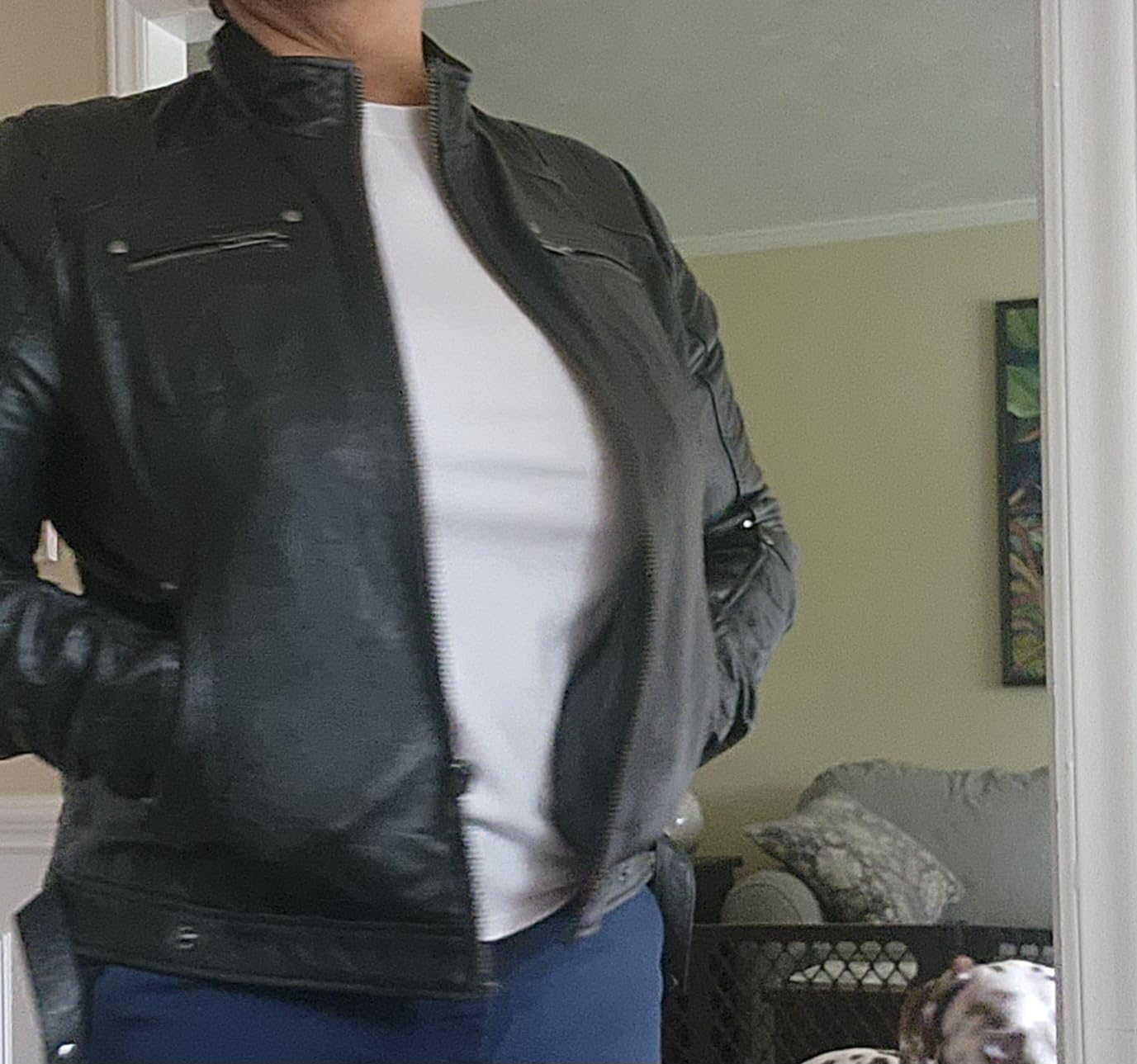 Milwaukee Leather SFL2801 Women's Racer Black Stand Up Collar Motorcycle Fashion Leather Jacket customer photo 1