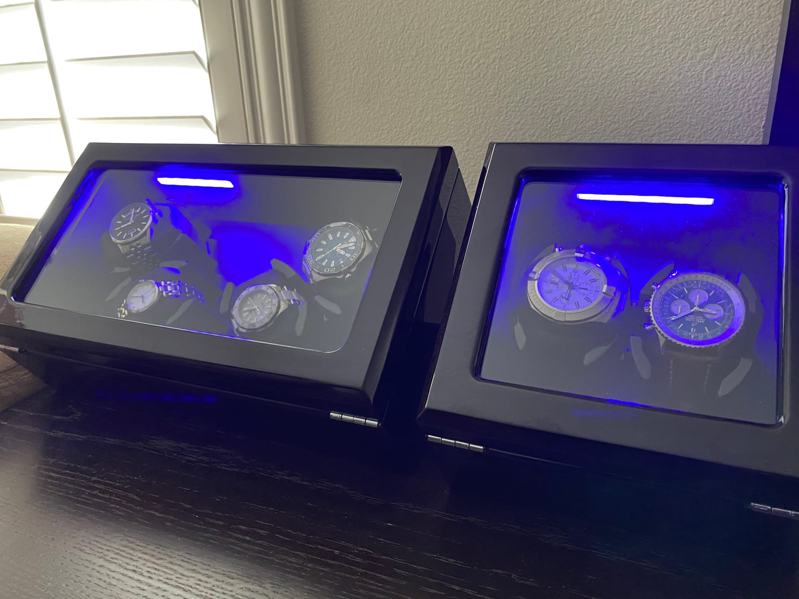 High End Watch Winder for Automatic Watches with Super Quiet Motor, Blue LED Light & Rotation Mode Setting, Watch Winder for Rolex with Flexible Pillow, Dual Power customer photo 1