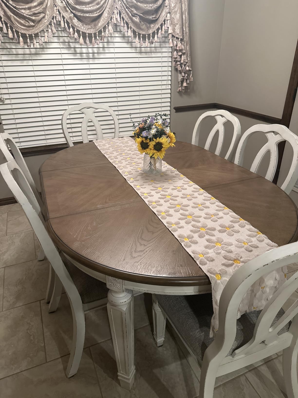 Signature Design by Ashley Extendable Round to Oval Dining Table, White customer photo 2