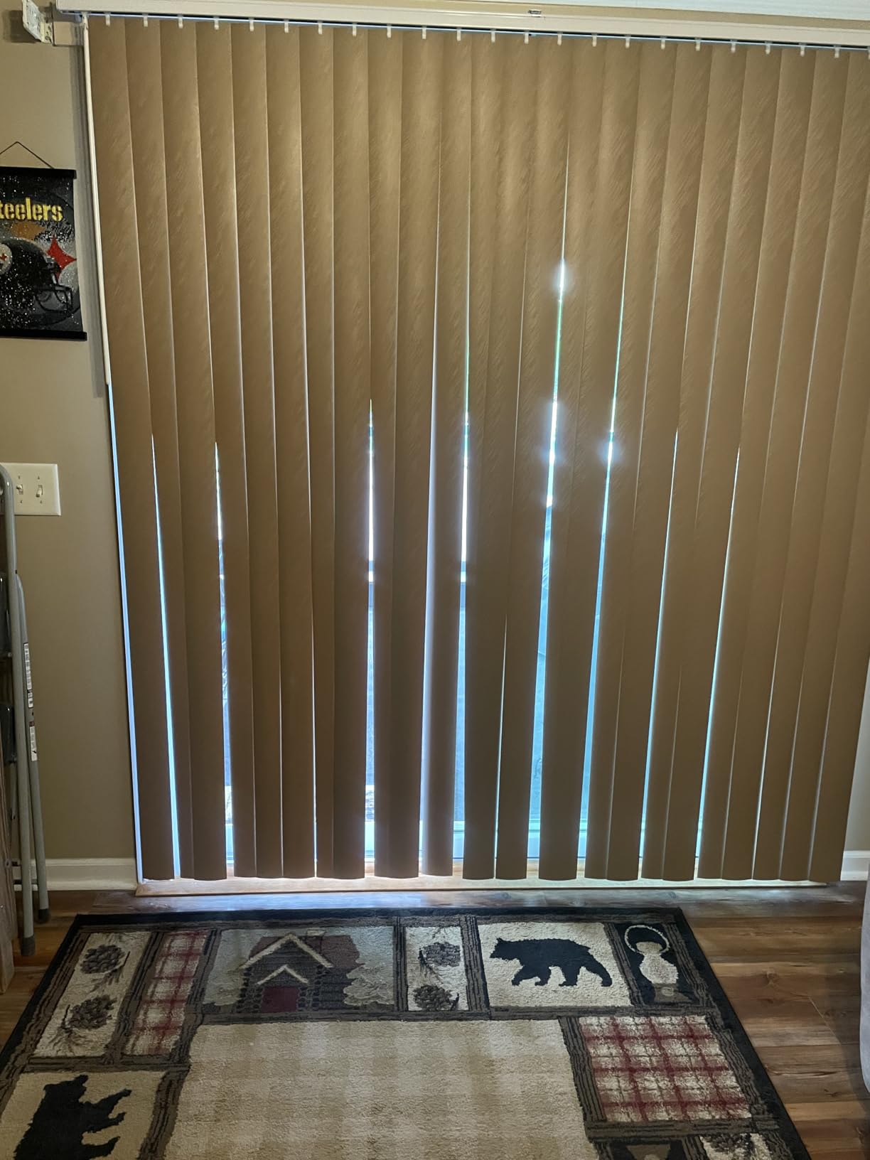 BrylaneHome Embossed Vertical Privacy Slat Blinds customer photo 1