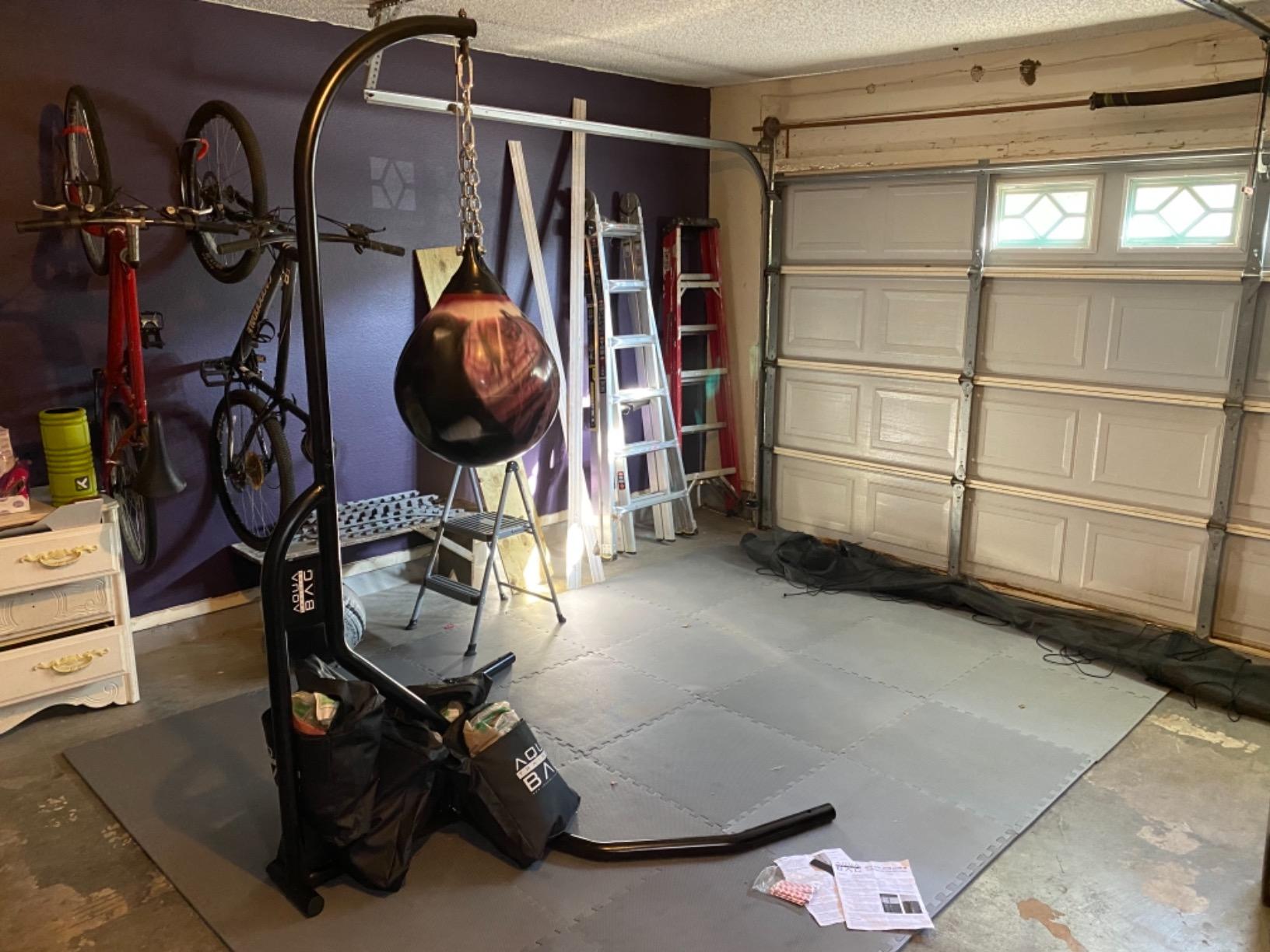 Aqua Training Punching Bag Stand, 200 lb. Capacity – Holds Any Traditional Style Heavy Bag up to 200 pounds – Extra-Wide Stance for Swinging During Training – 4 sandbags Included – 2020136455 customer photo 2
