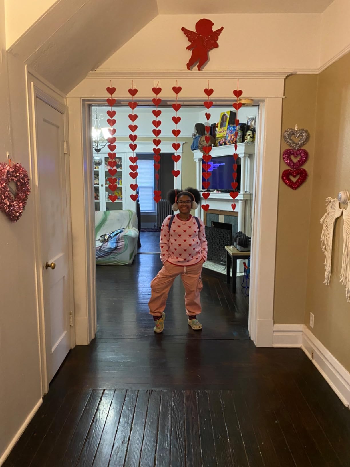 72 Red Hearts Felt Garland - NO DIY - Valentines Red Heart Hanging String Garland - Valentines Decor - Valentine Decorations - Valentines Wedding Anniversary Birthday Party Supplies customer photo 2