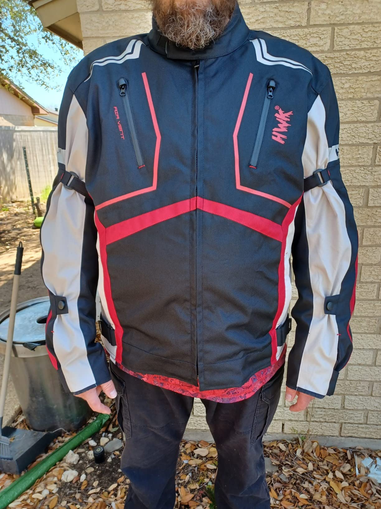 HWK Scorpion Motorcycle Jacket for Men & Women, Motorcycle Gear with Body Armor Foam Padding and Breathable Cordura Fabric, Reflective Motor Bike Jacket for Improved Night Visibility - Green, Medium customer photo 1