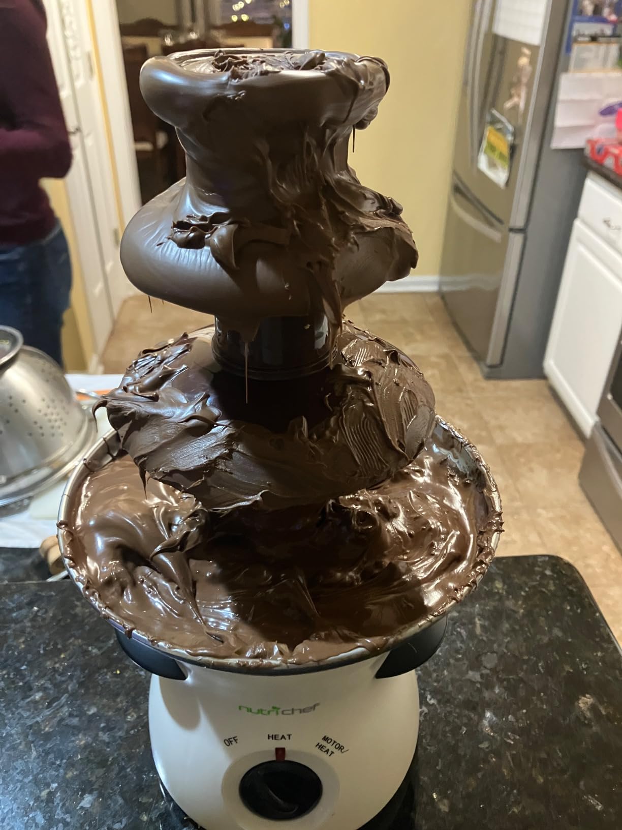 Nutrichef 3 Tier Chocolate Fondue Fountain - Electric Stainless Chocolate Dipping Warmer Machine - Warm & Melt Chocolate, Butter & Cheese - Great for Parties, Events & Weddings - Pot Capacity 16 OZ customer photo 2