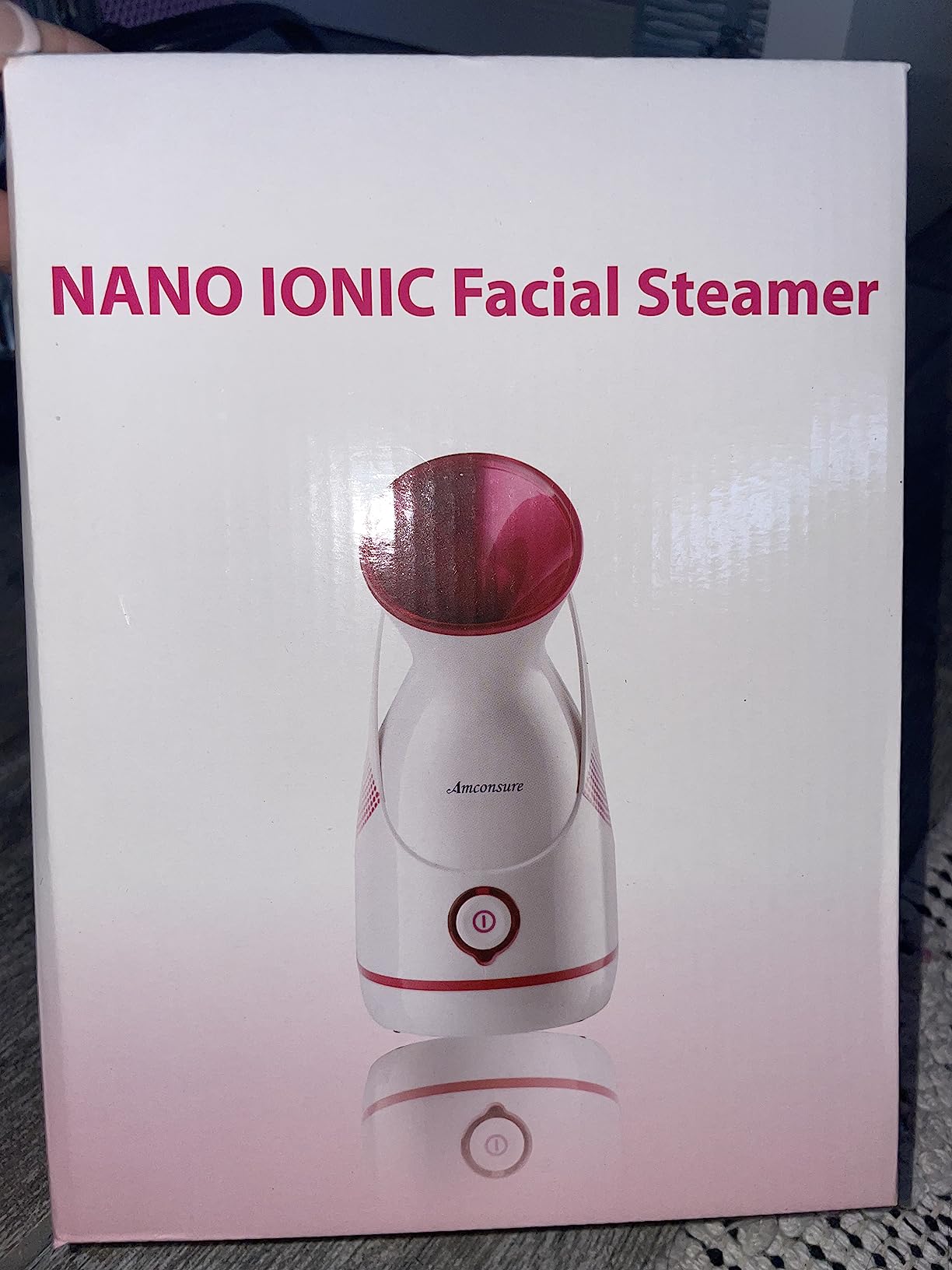 Amconsure Facial Steamer - Nano Ionic Face Steamer Warm Mist Steamer for Home Sauna SPA, Humidifier for Face Steamer for Deep Cleaning Unclogs Pores Sinuses - Bonus 5 Piece Stainless Steel Skin Kit customer photo 2
