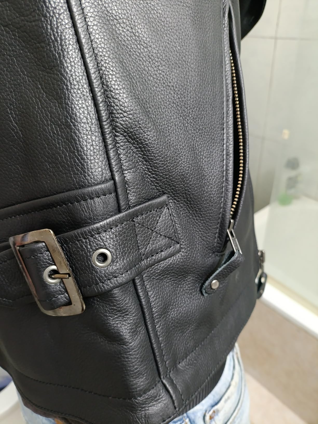 A&H Apparel: Motorcycle Genuine Leather Jacket - Hand-picked Genuine Top-Grain Cowhide Leather Biker Jacket for Men customer photo 1