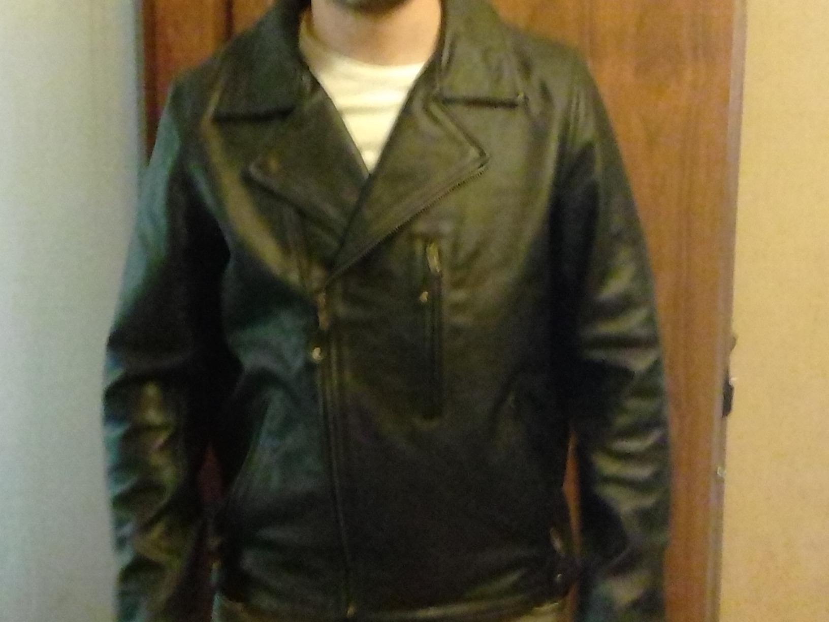 A&H Apparel: Motorcycle Genuine Leather Jacket - Hand-picked Genuine Top-Grain Cowhide Leather Biker Jacket for Men customer photo 2