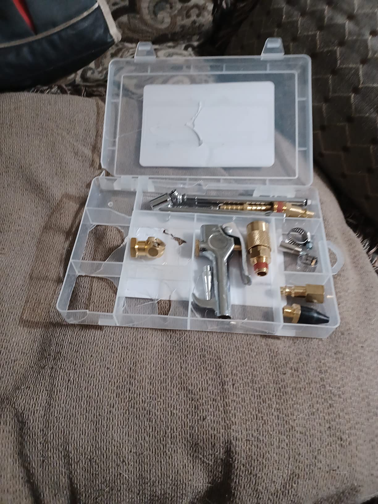 Hromee Air Hose Fittings 1/4 Inch NPT Brass Quick Connect Coupler and Plug, 20 Pieces Air Compressor Accessory Kit with Blow Gun and Tire Gauge customer photo 1